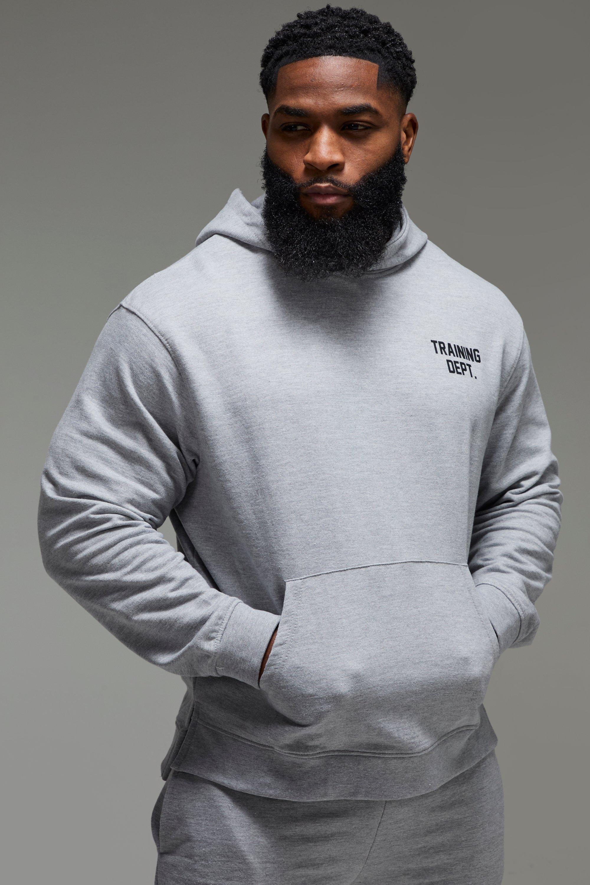 Felpa oversize Man Active x Everlast con cappuccio, Grigio