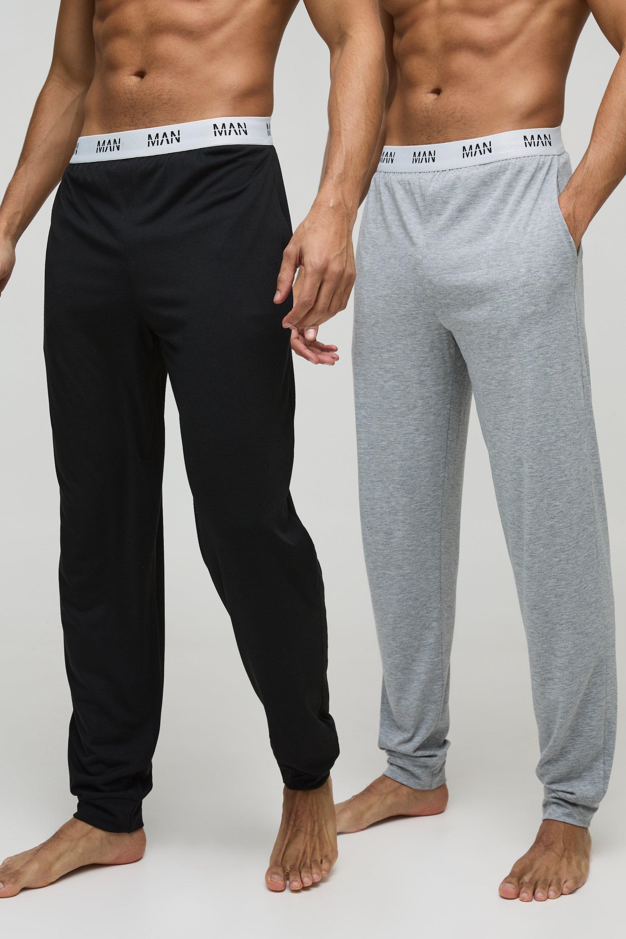 Mens Multi 2 Pack Man Lounge Cuffed Jogger, Multi