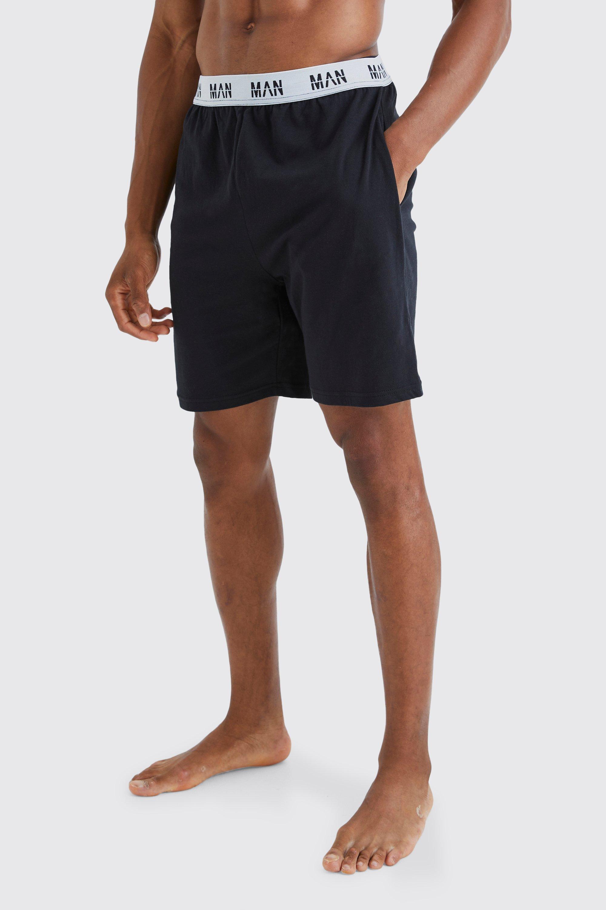 Mens Black Man Loungewear Shorts, Black