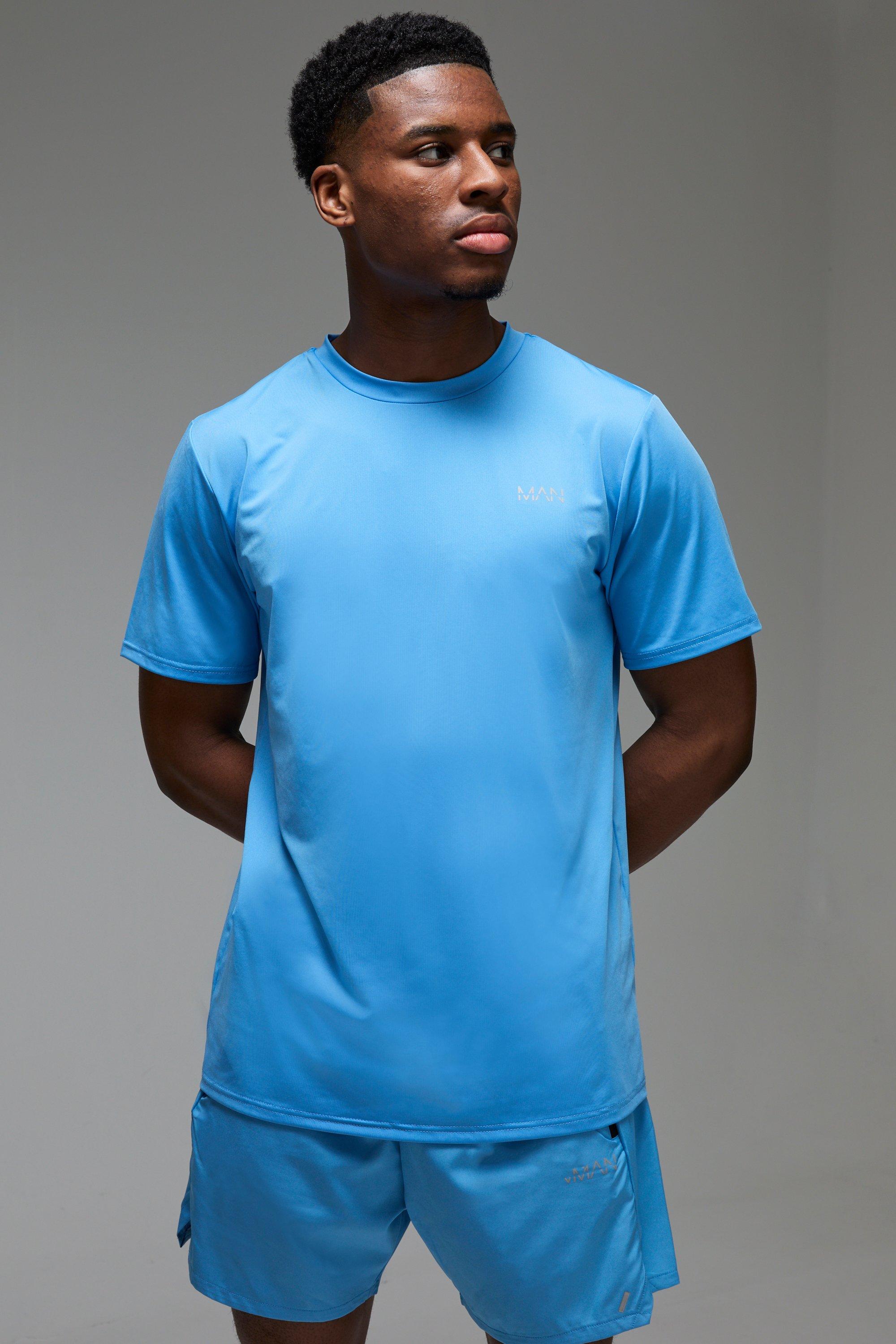 T-shirt Man Active Regular Fit per alta performance, Azzurro