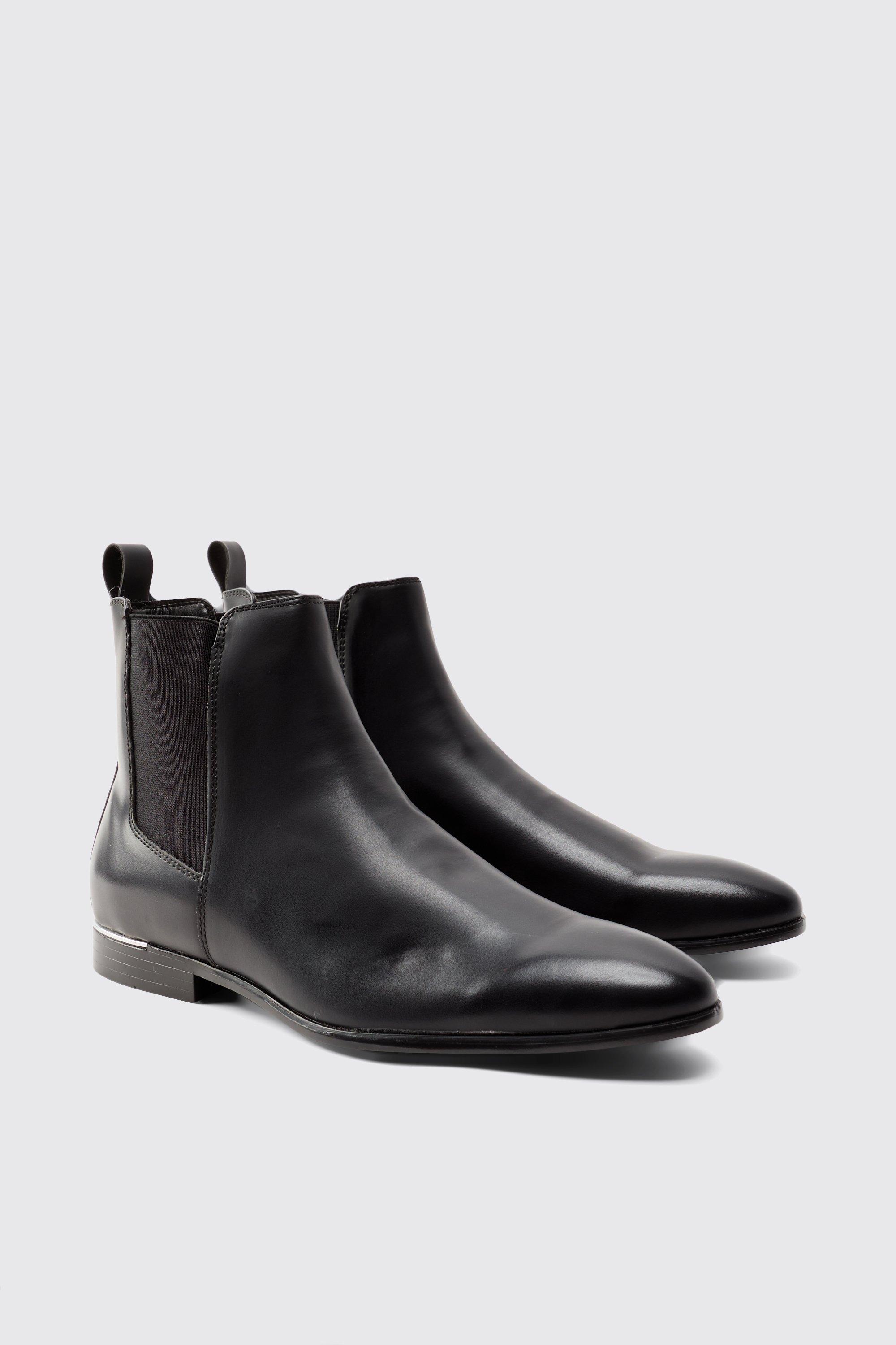 Boohoo Pu Chelsea Boots, Black