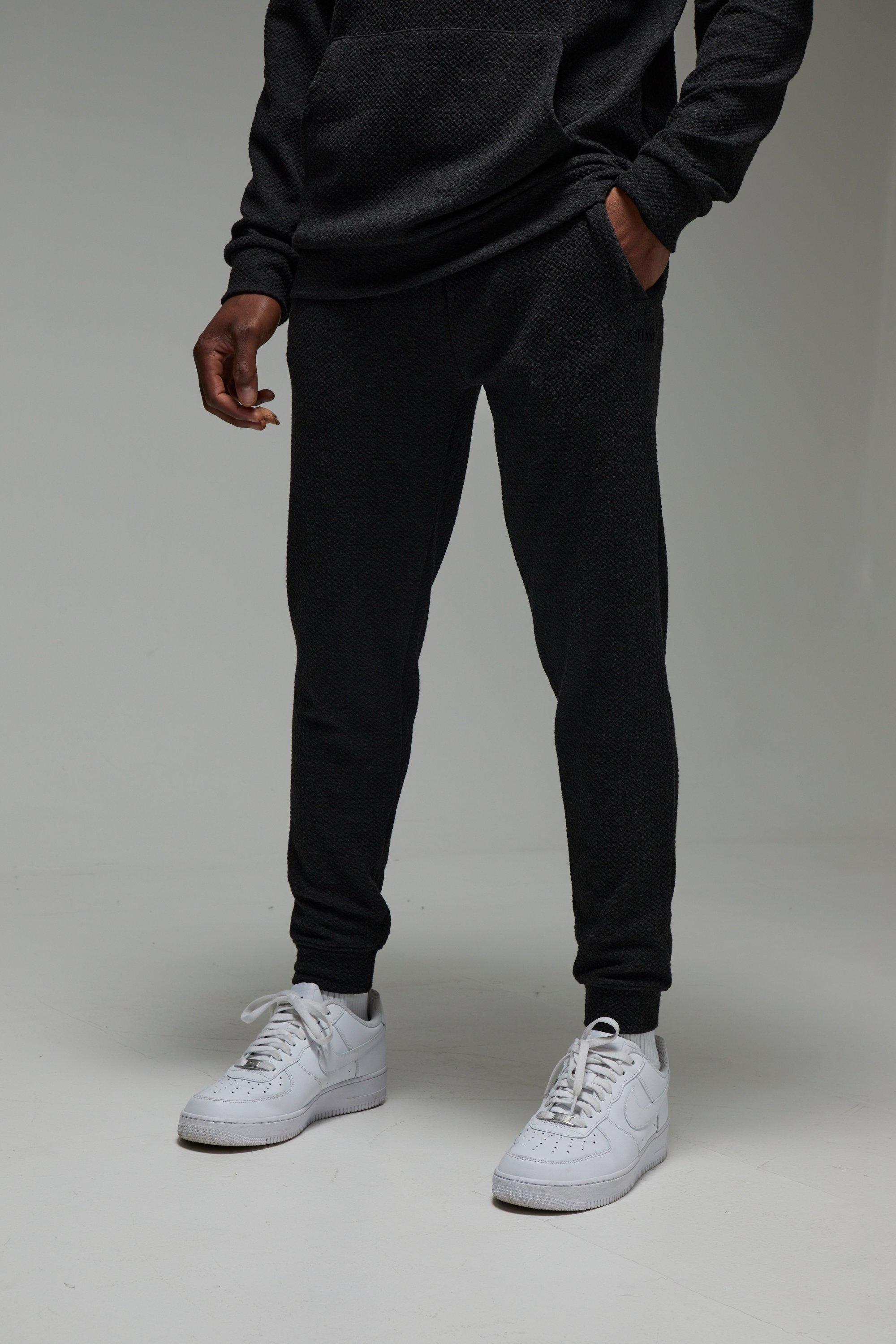Pantaloni tuta Man Sport in maglia doppia con trama, Grigio