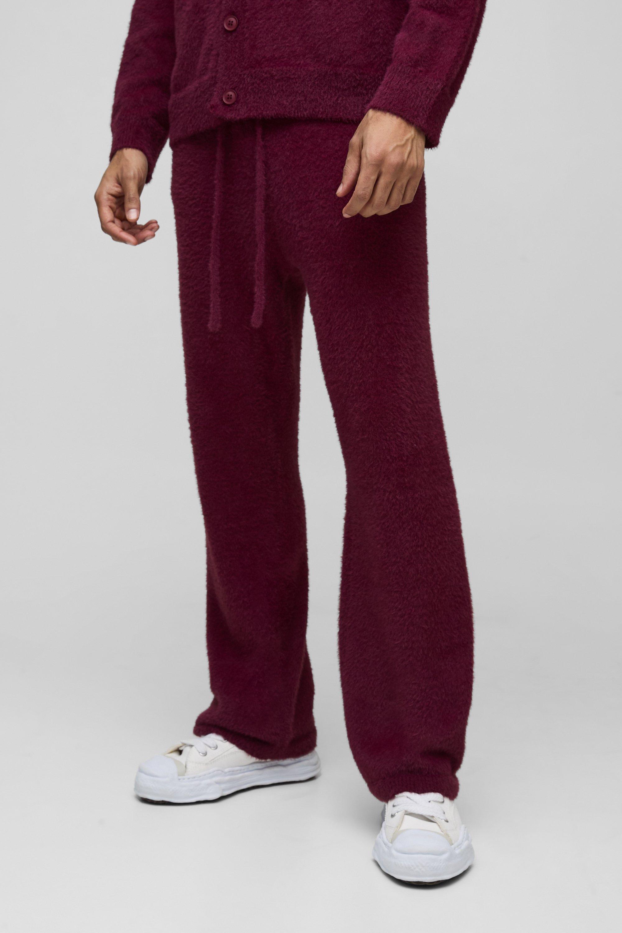 Pantaloni tuta rilassati in maglia morbida, Rosso
