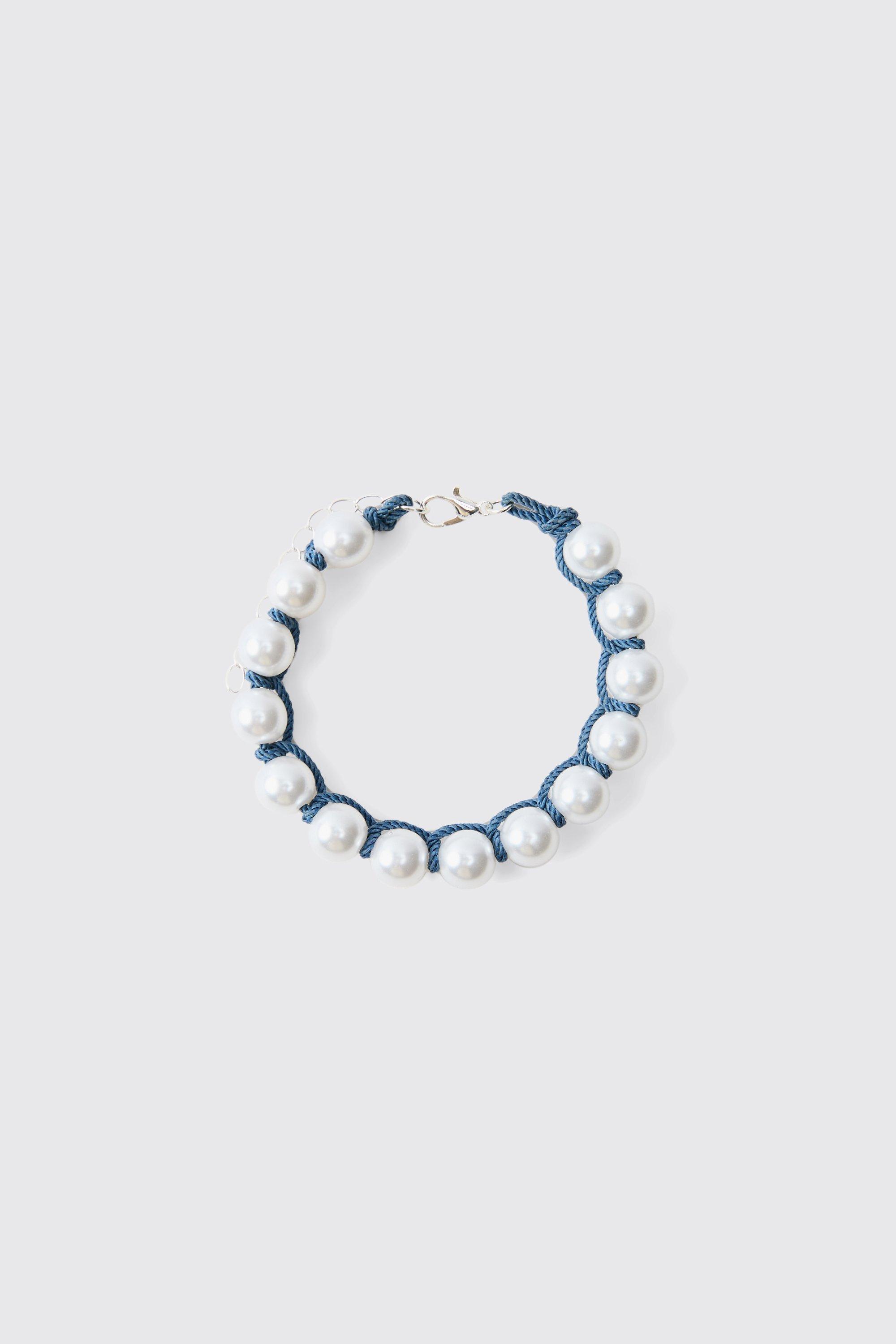 Bracciale in corda di perle, Grigio