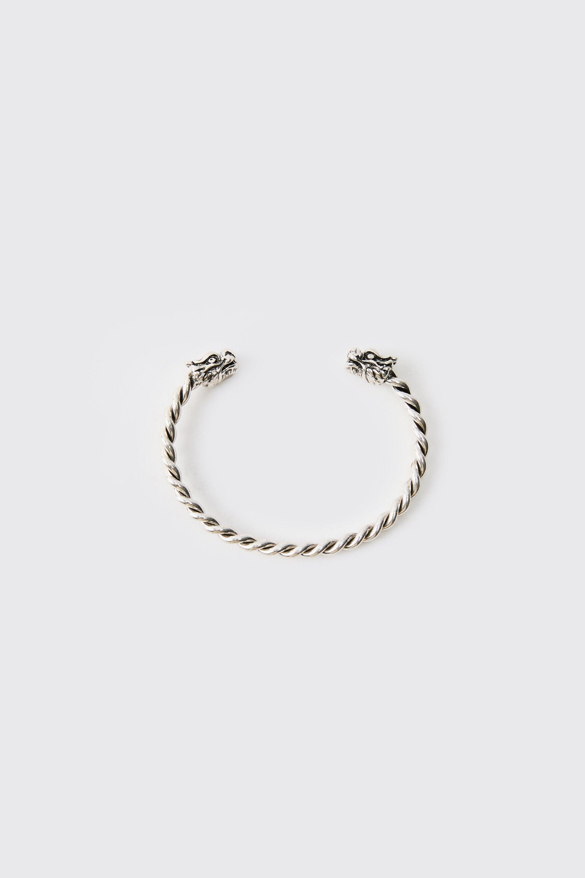 Bracciale rigido con testa di drago, Grigio