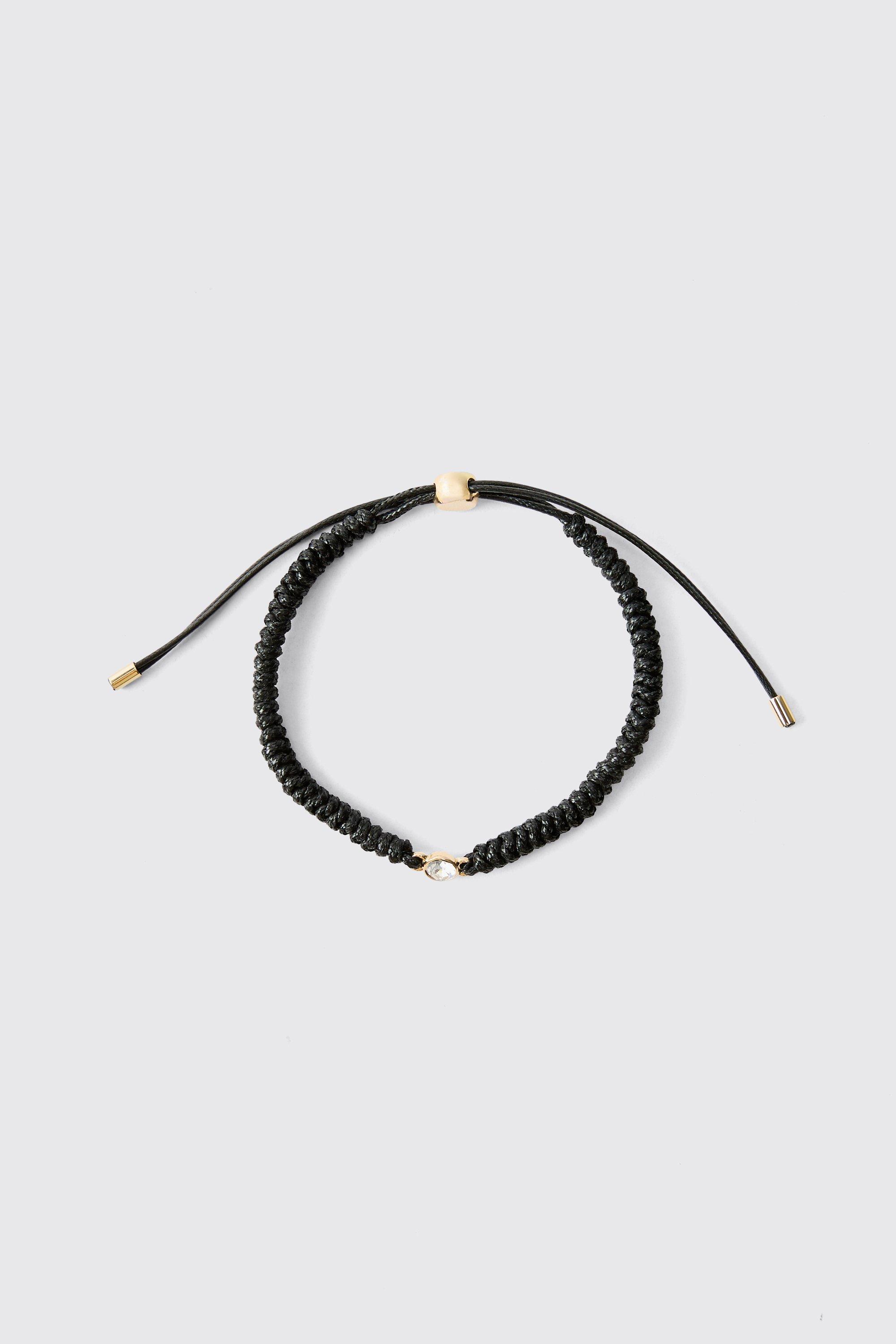 Bracciale In Corda Con Oro, Nero
