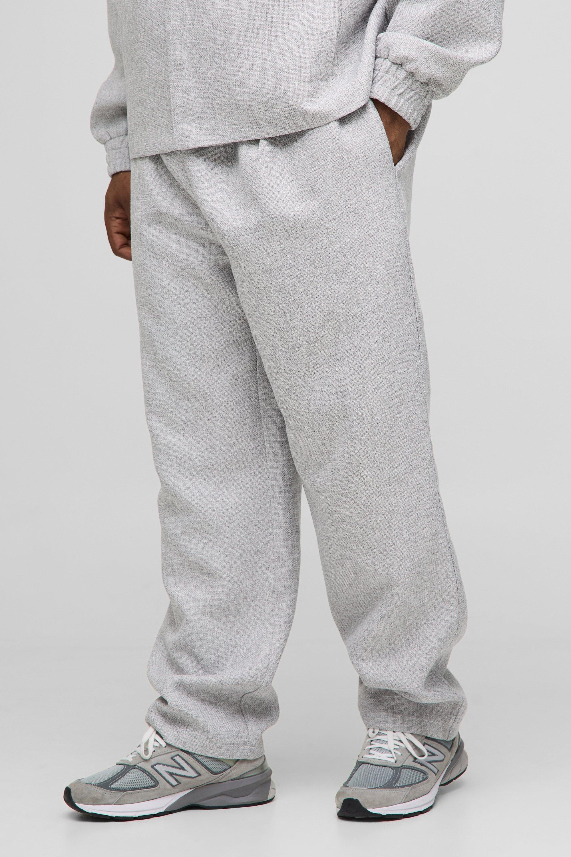Image of Pantaloni sartoriali Plus Size in bouclé con vita elasticizzata, Grigio