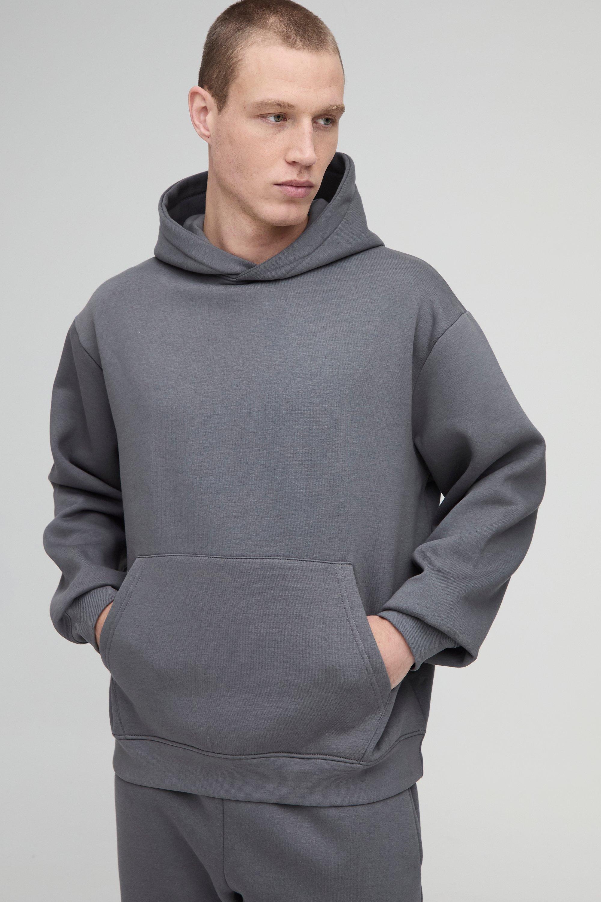 Felpa oversize Basic oversize da 330 g/mq con cappuccio, Grigio