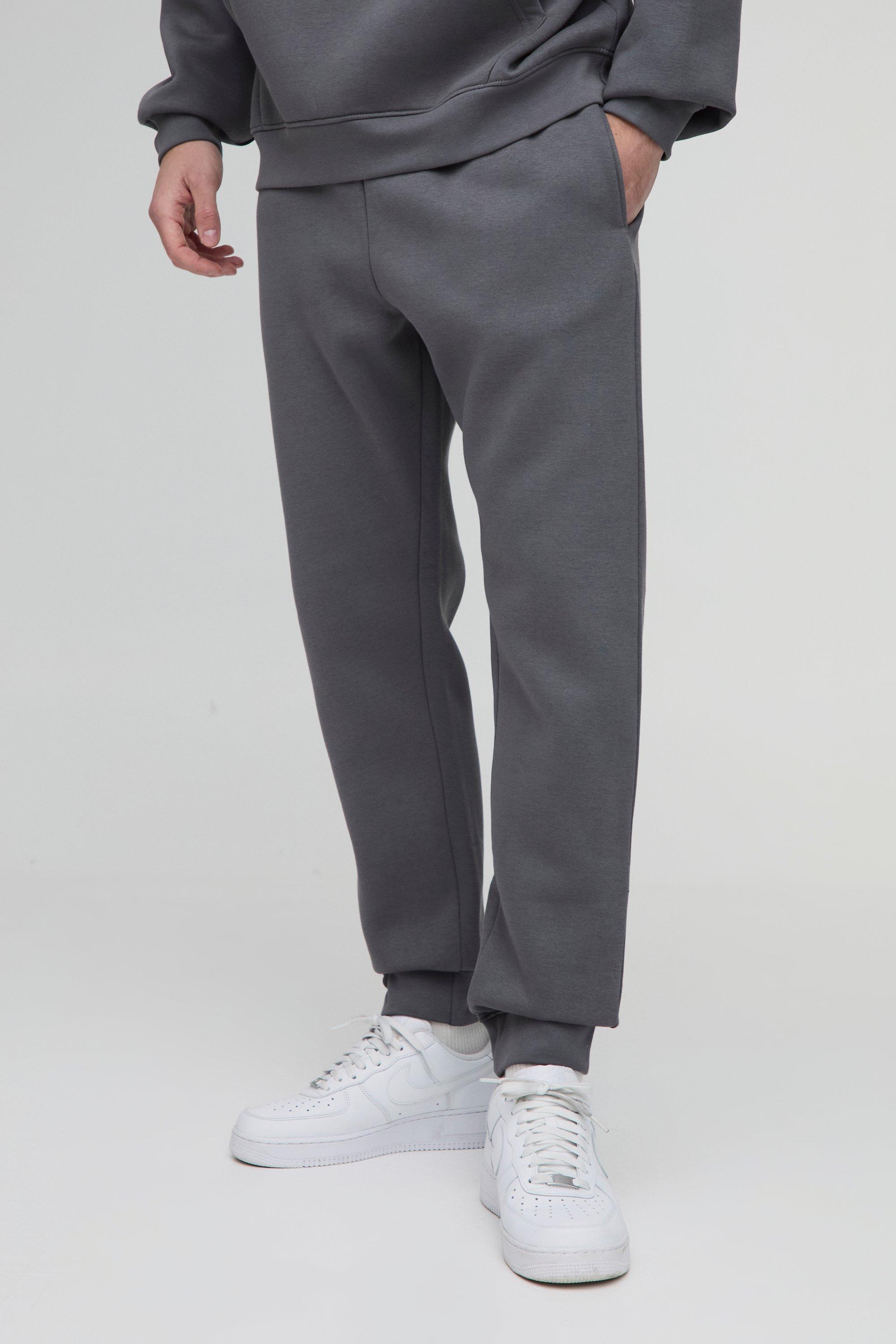 Mens Grey 330GSM Slim Fit Basic Jogger, Grey