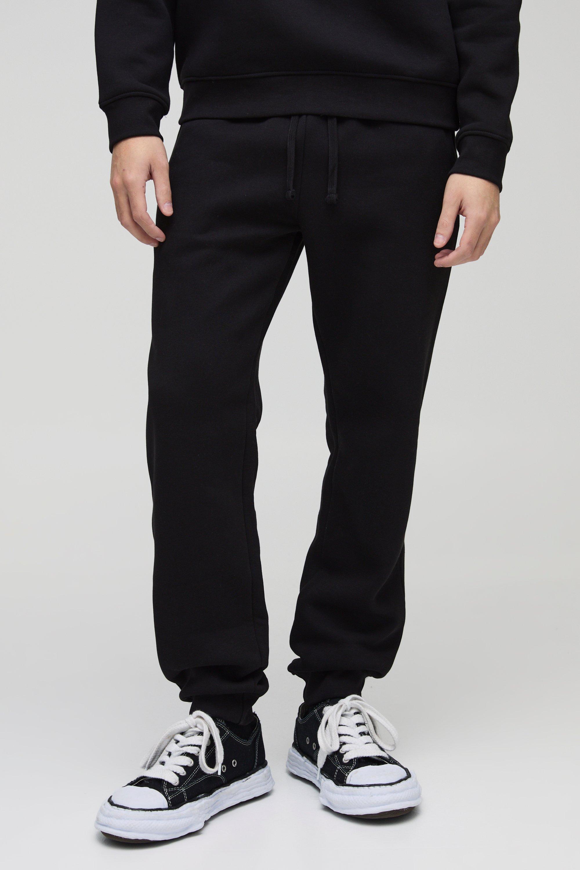 Pantaloni tuta Basic Regular Fit in 330 g/mq, Nero