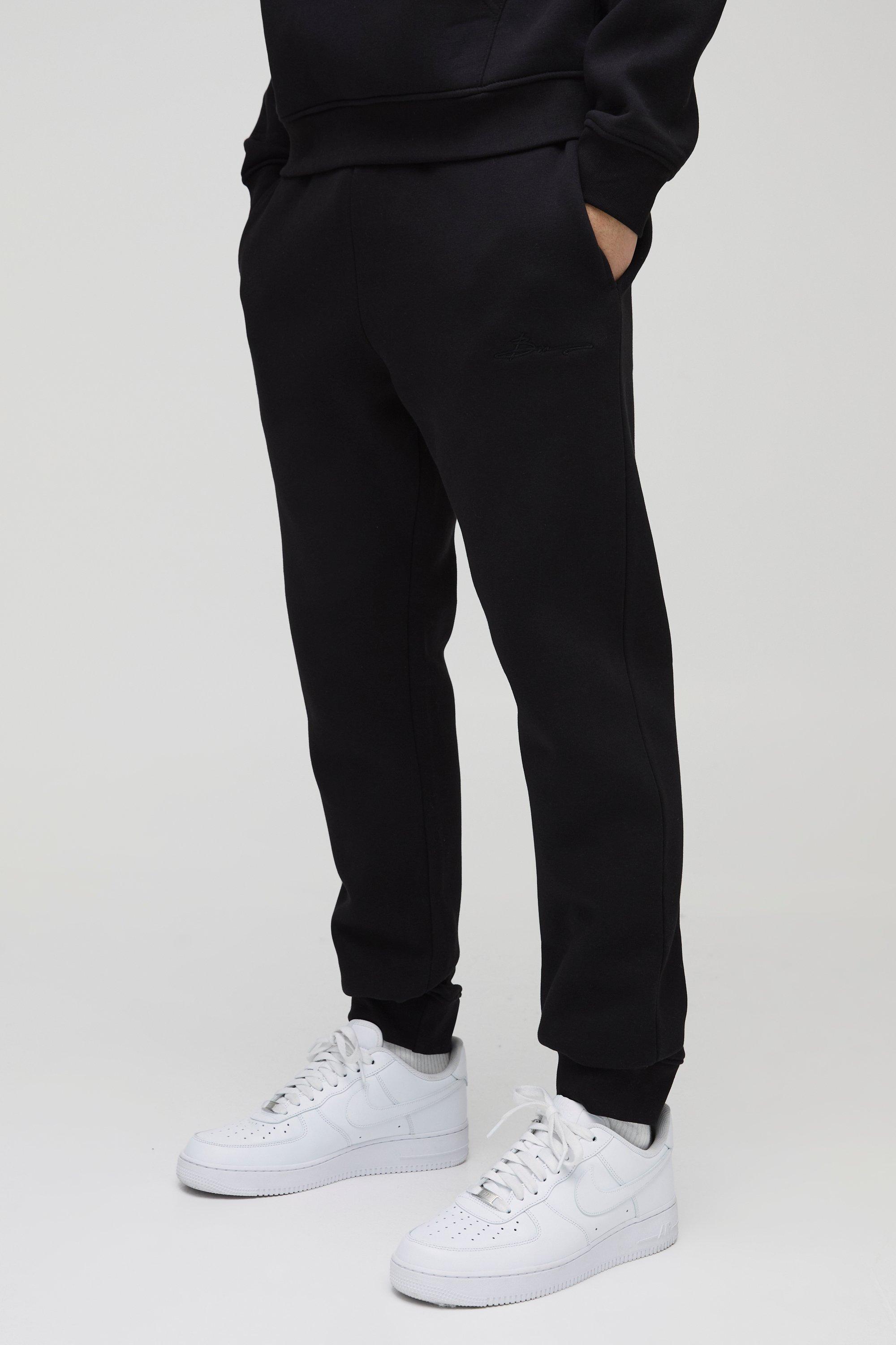 Pantaloni tuta Homme Regular Fit in 330 g/mq, Nero