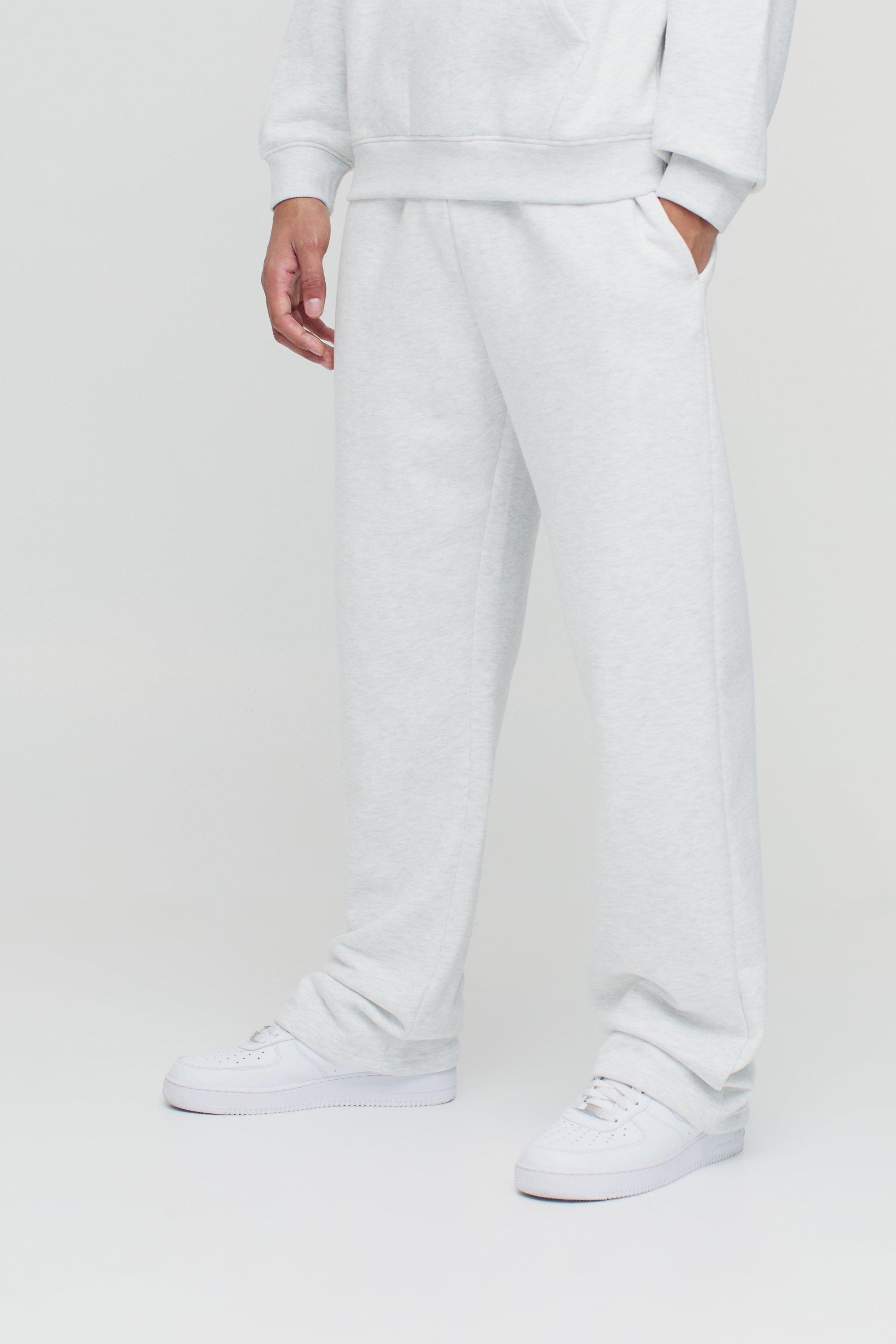 Pantaloni tuta dritti Basic in 330 g/mq, Grigio