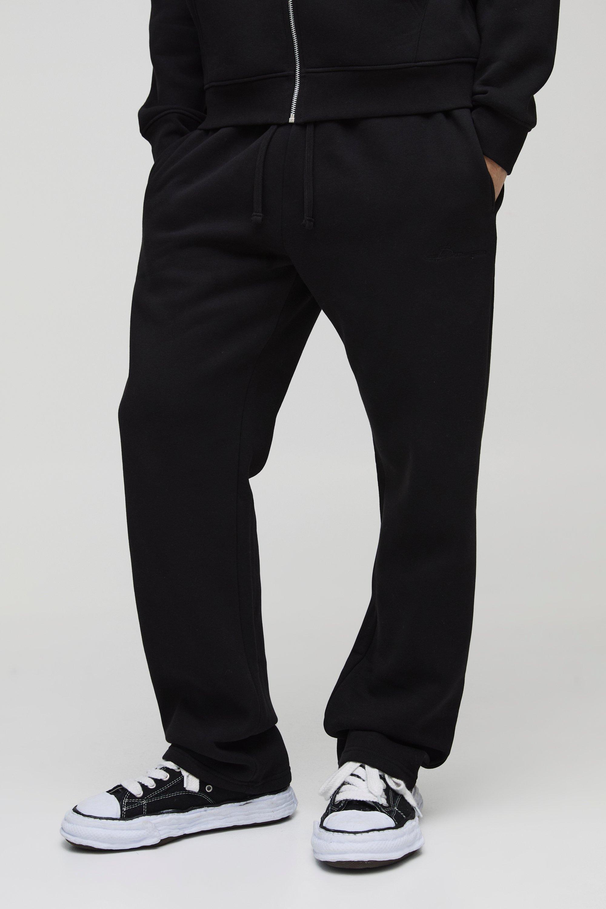 Mens Black 330GSM Relaxed Fit BM Signature Jogger, Black