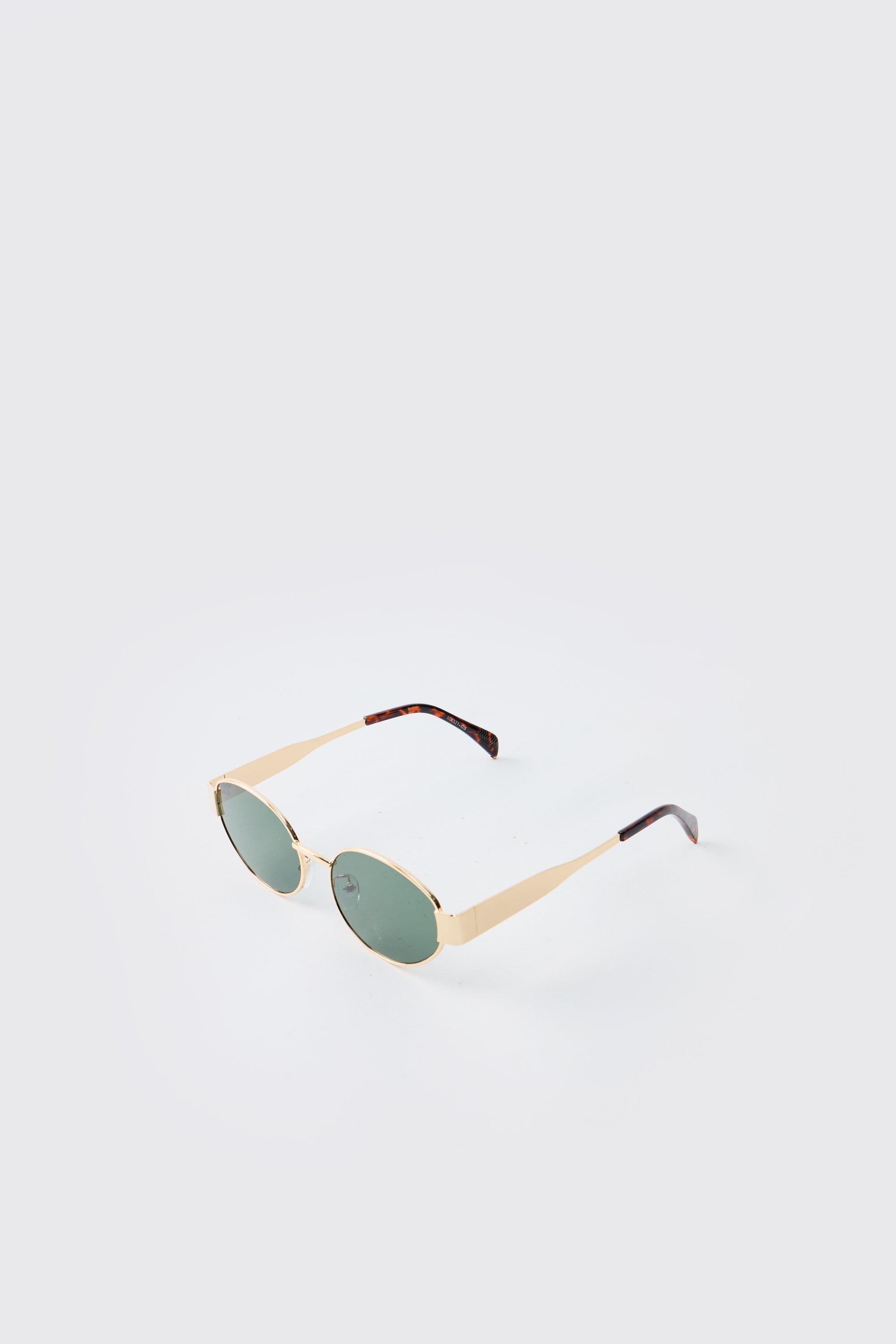 Mens Metallics Retro Sunglasses In Gold, Metallics