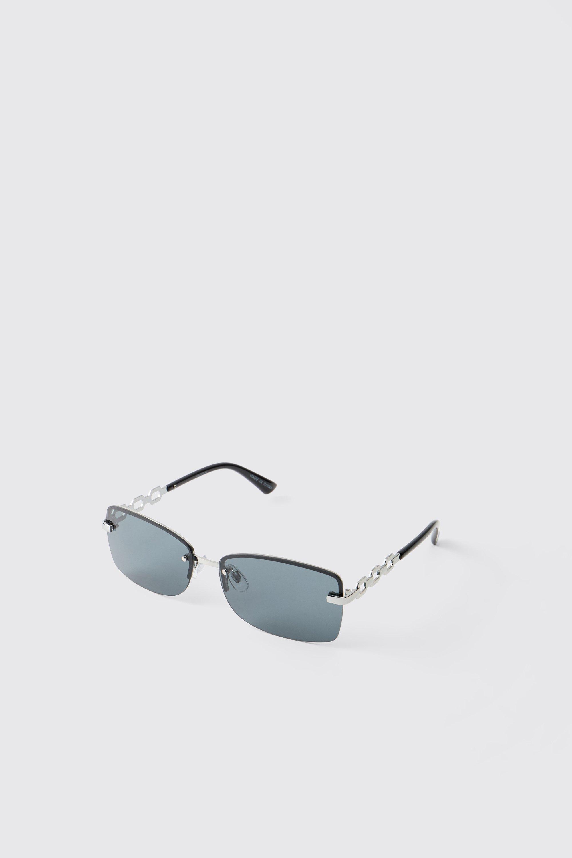 Silver Detail Navigator Sunglasses, Grigio