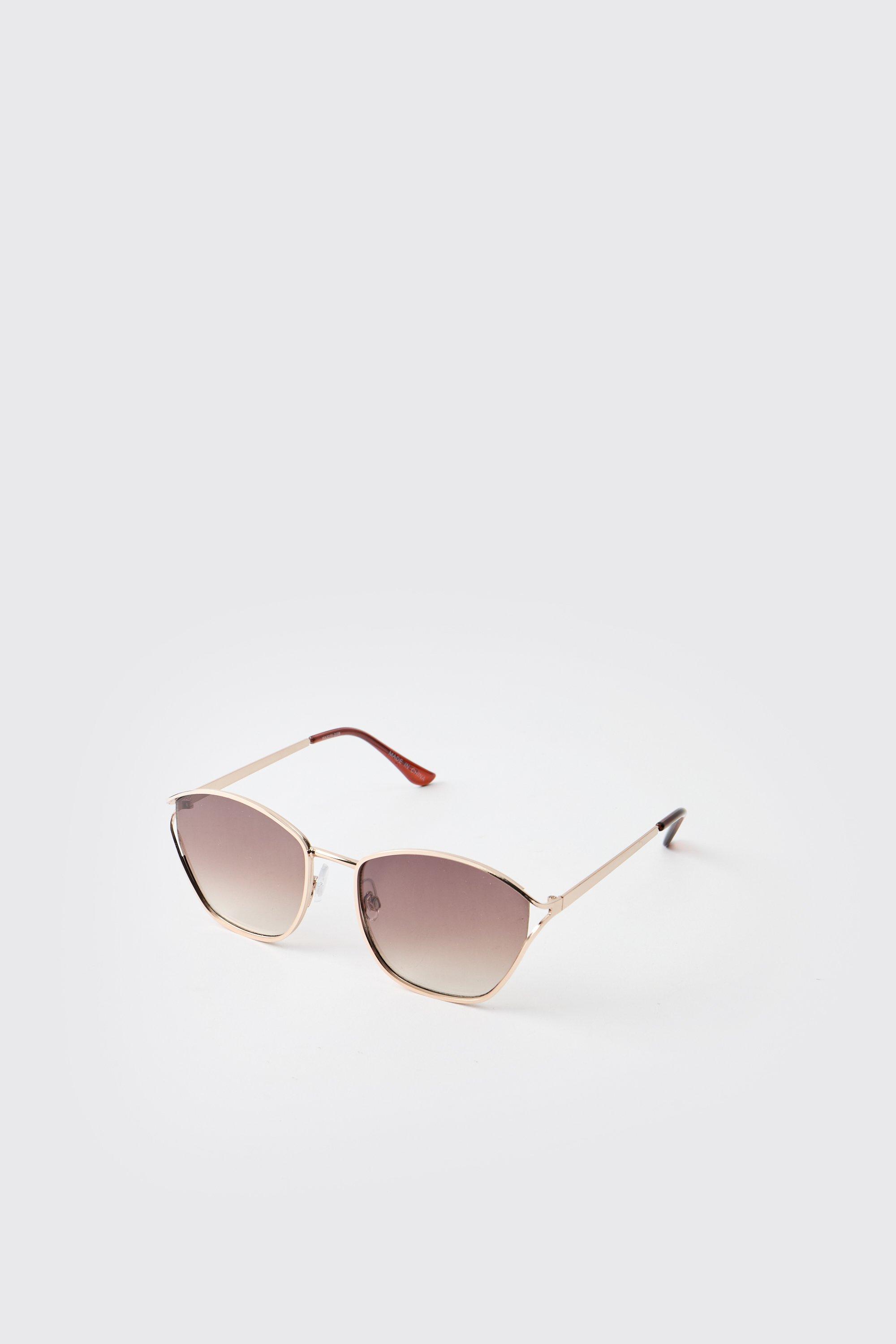 Mens Metallics Gold Side Detail Navigator Sunglasses, Metallics