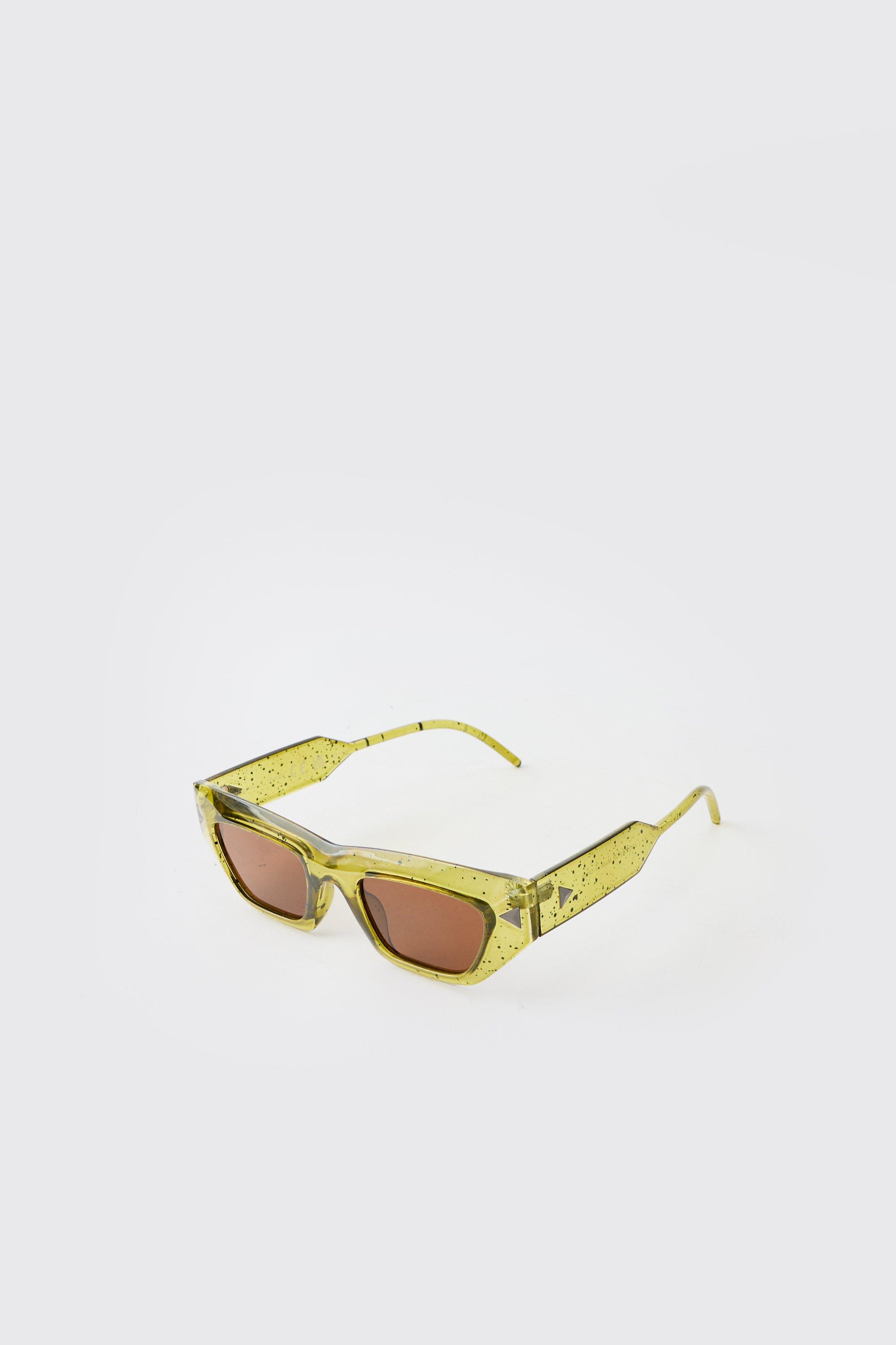 Occhiali da sole con schizzi di plastica gialli, Giallo