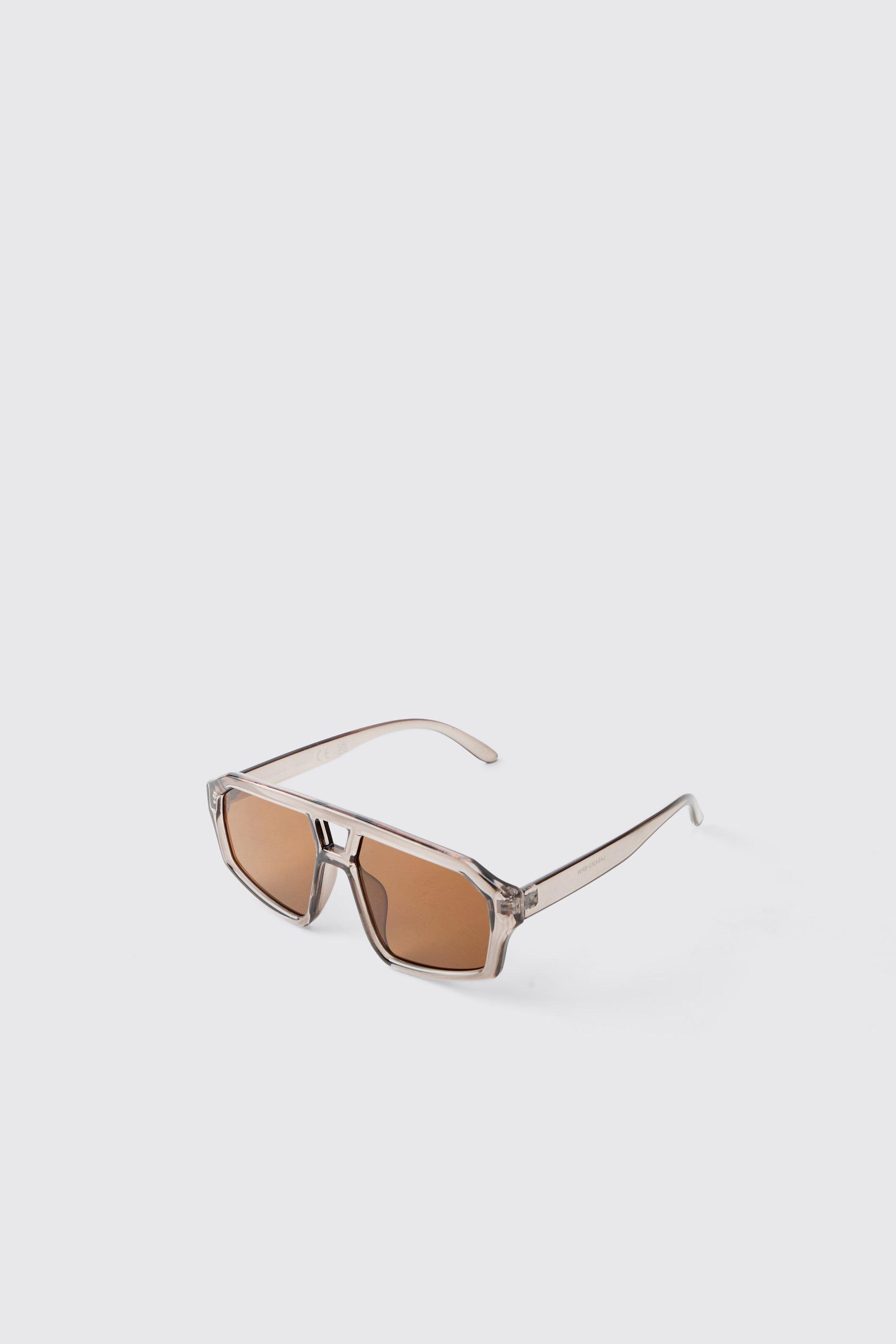 Mens Plastic Grey Navigator Sunglasses, Grey