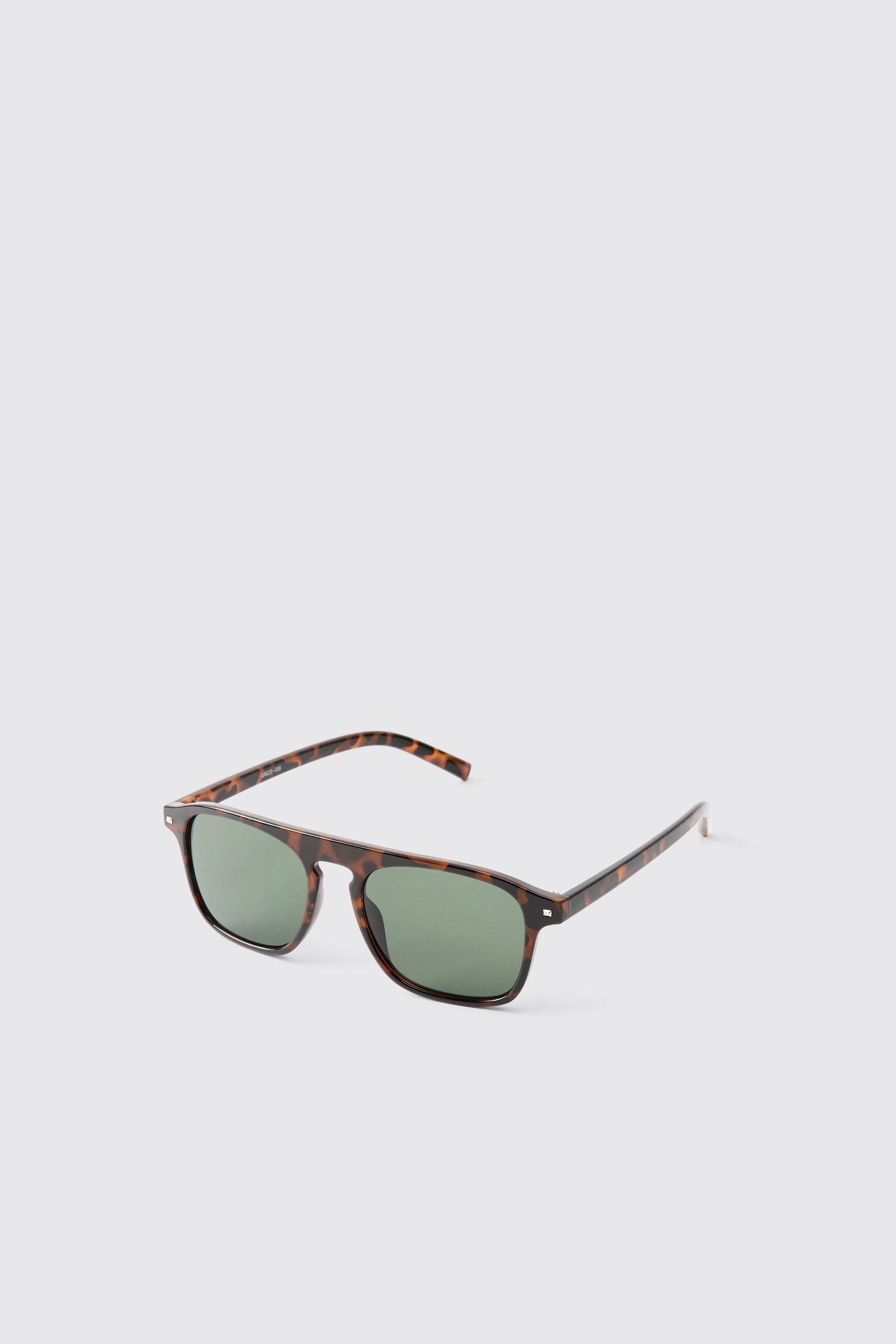 Mens Brown Retro Tortoise Sunglasses, Brown