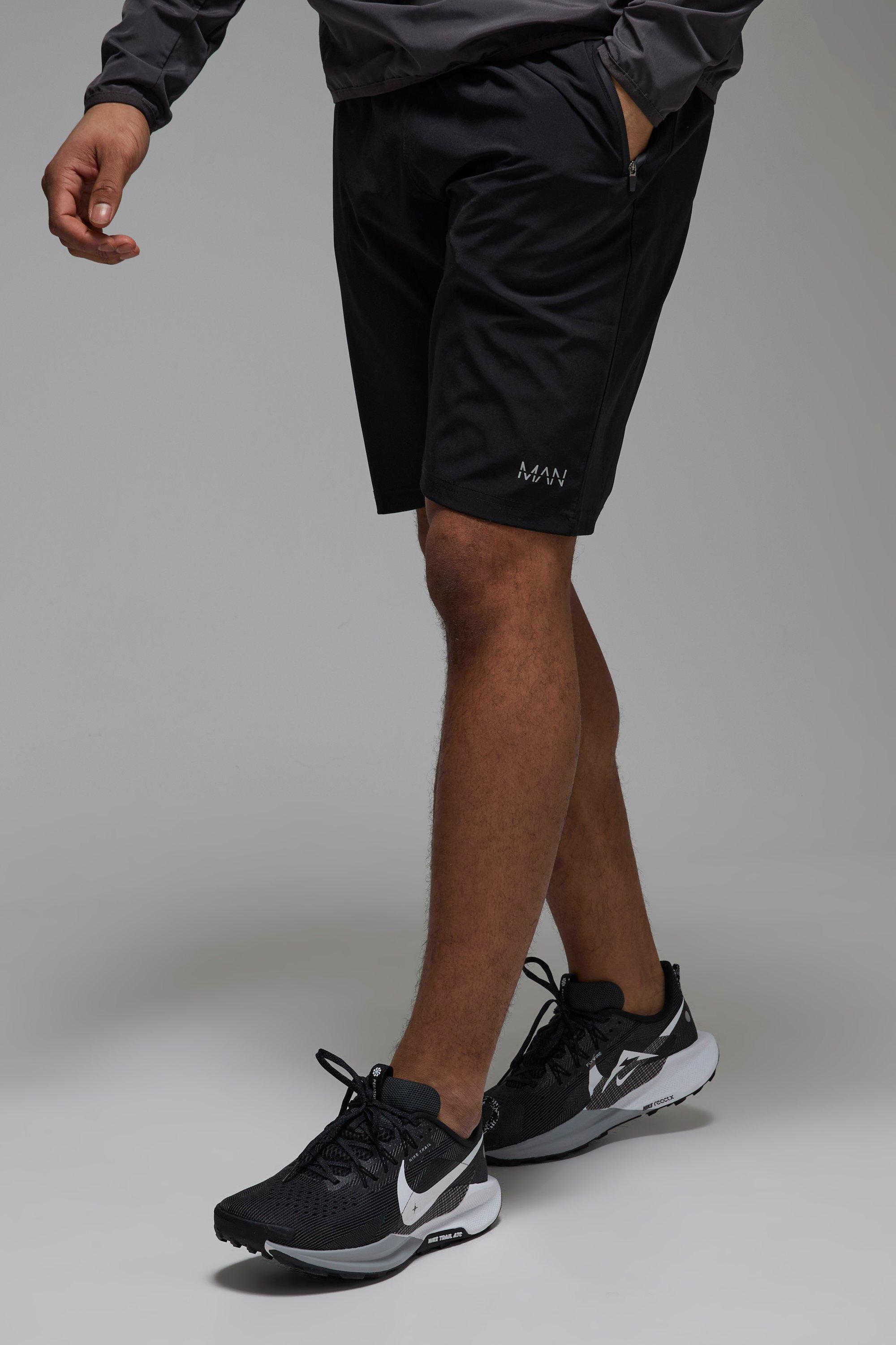 Mens Black Man Active Stretch Woven 9inch Short, Black