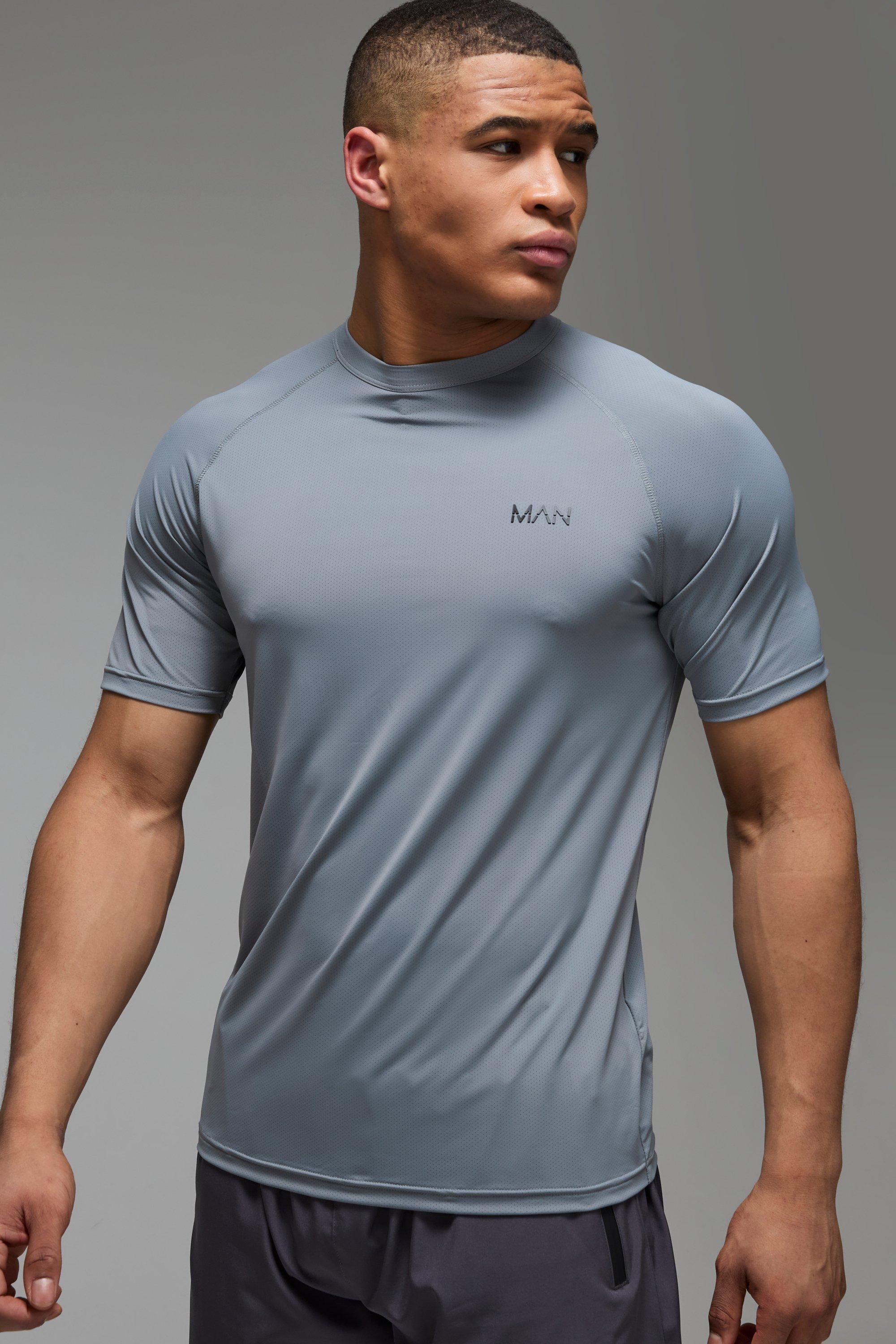 T-shirt Man Active per alta performance Regular Fit con maniche raglan, Grigio