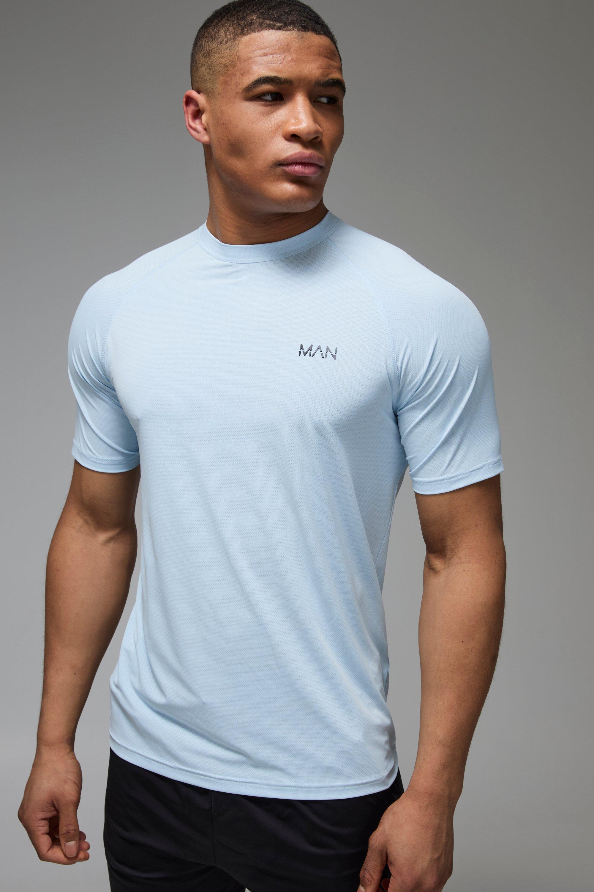 T-shirt Man Active per alta performance Regular Fit con maniche raglan, Azzurro