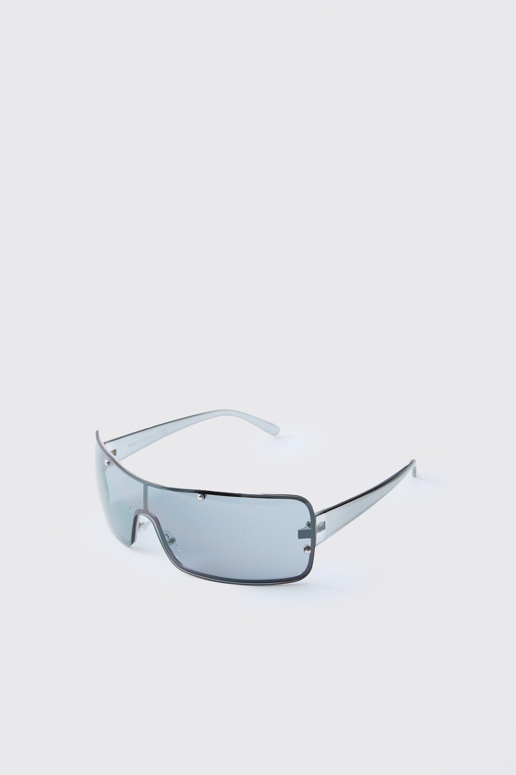 Mens Black Silver Metal Navigator Sunglasses, Black