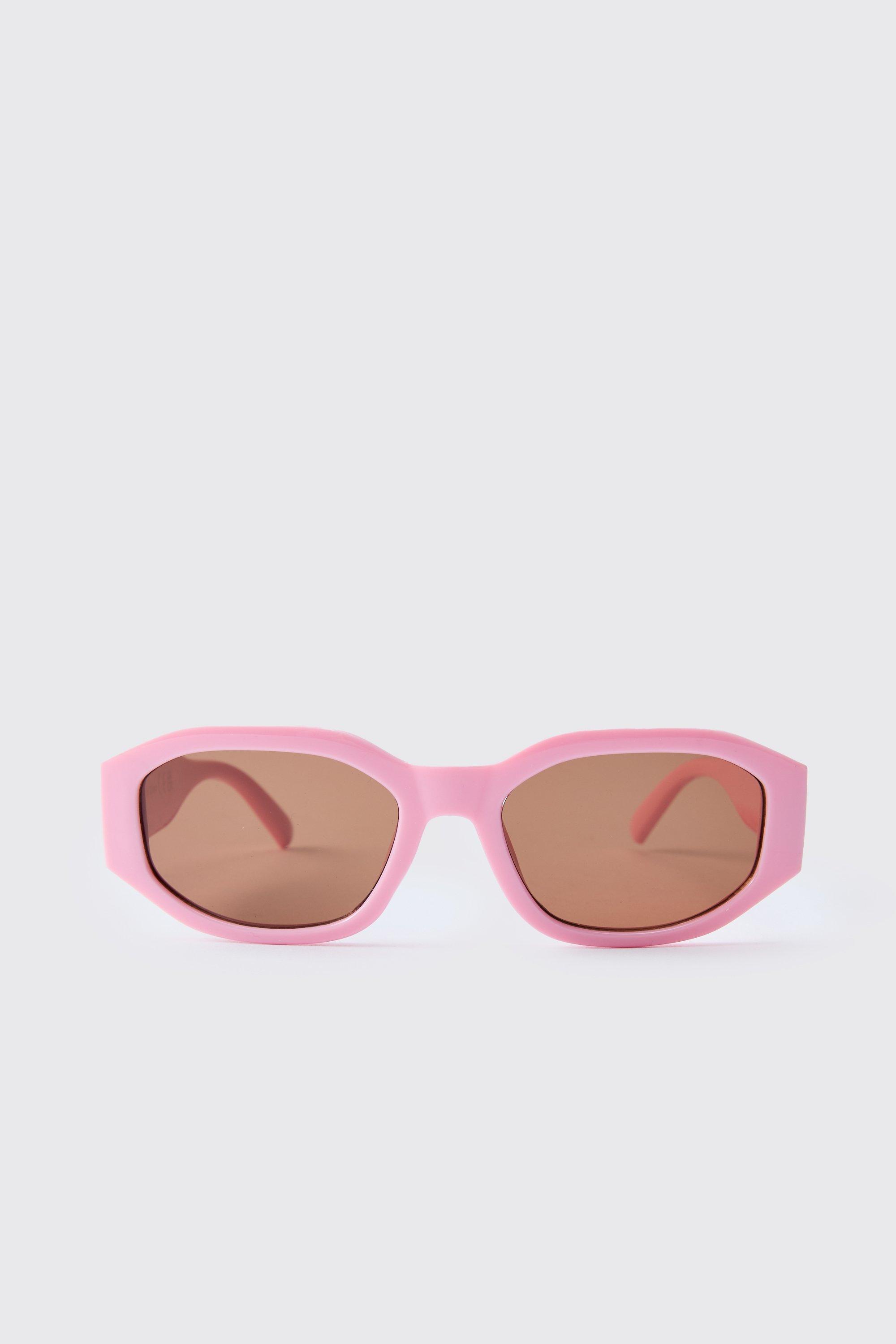 Mens Rectangular Pink Sunglasses, Pink