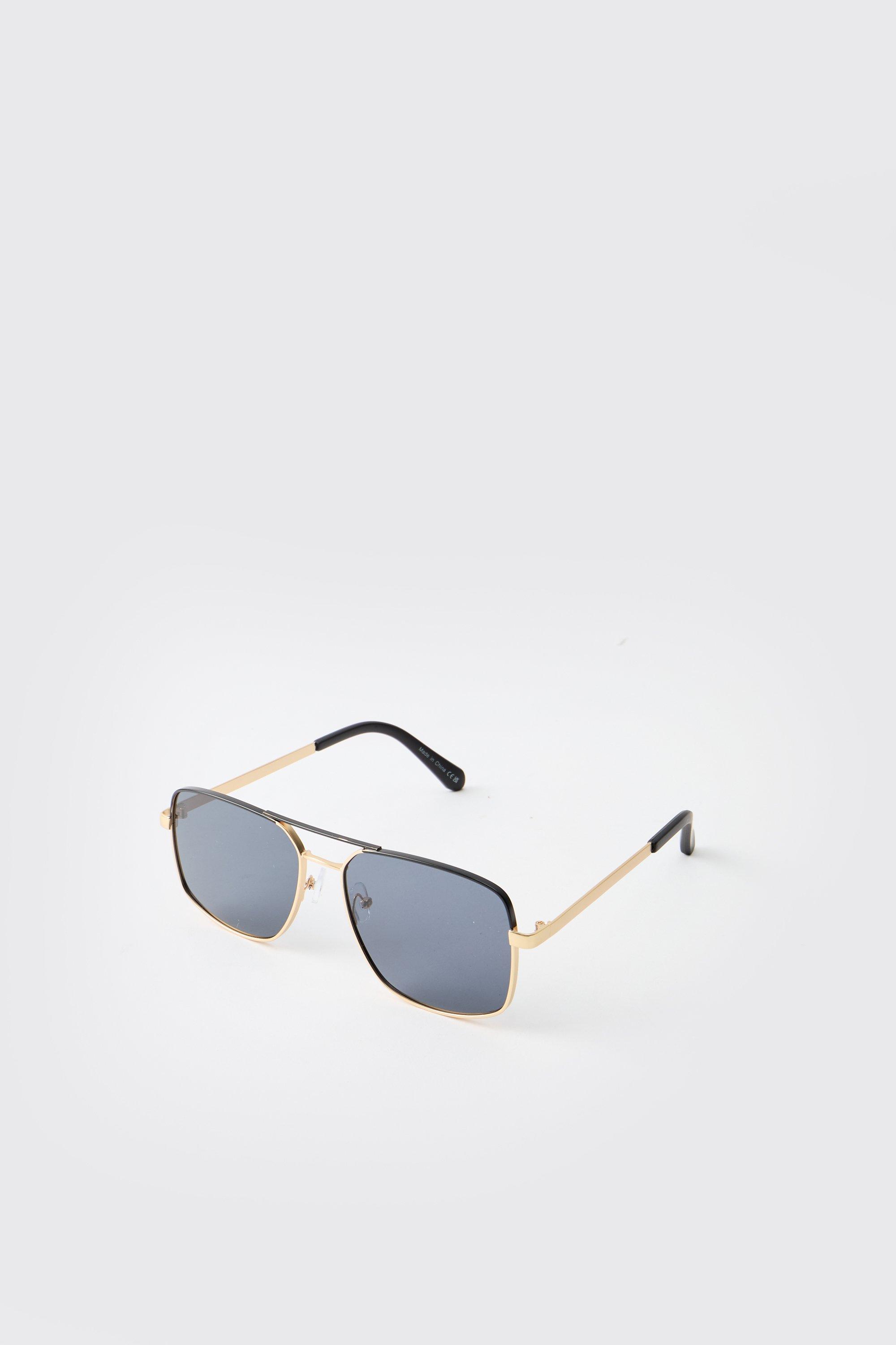 Mens Metallics Metal Navigator Sunglasses, Metallics