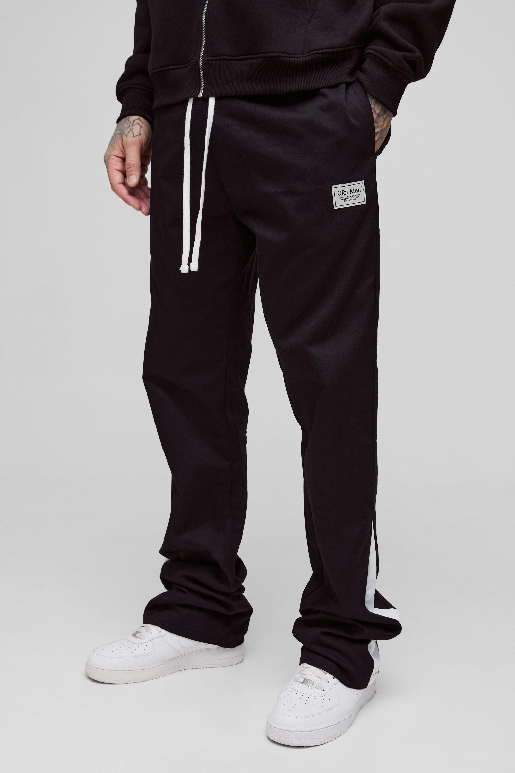 Pantaloni a zampa Tall con laccetti lunghi e laccetti, Nero