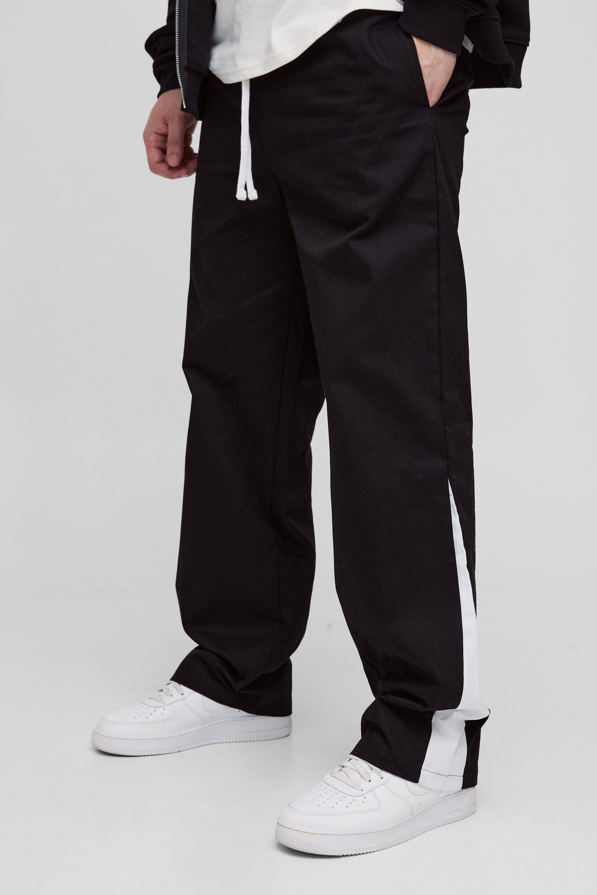Pantaloni rilassati Tall con laccetti in vita, Nero