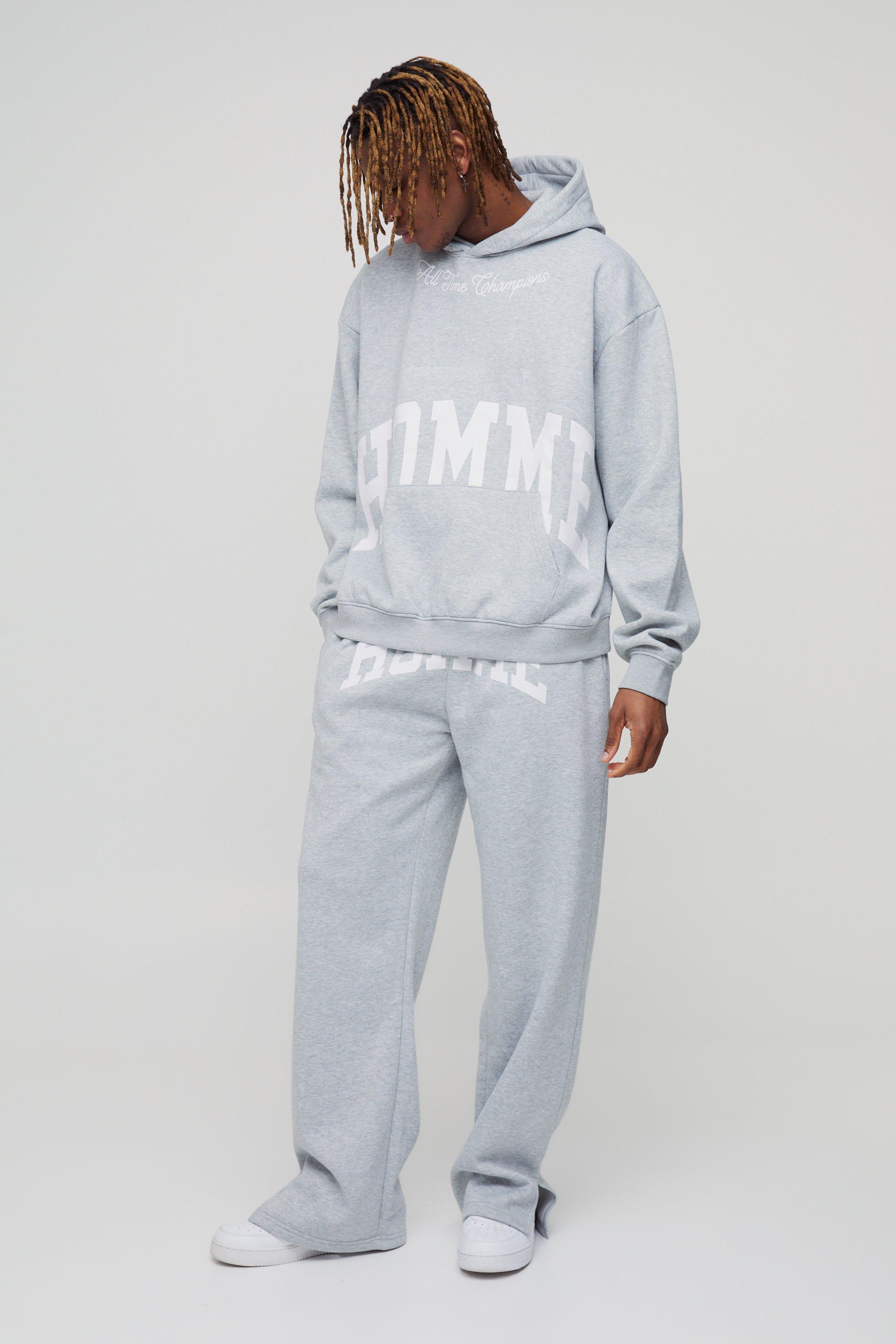 Tuta sportiva Tall squadrata oversize Homme con spacco sul fondo, Grigio