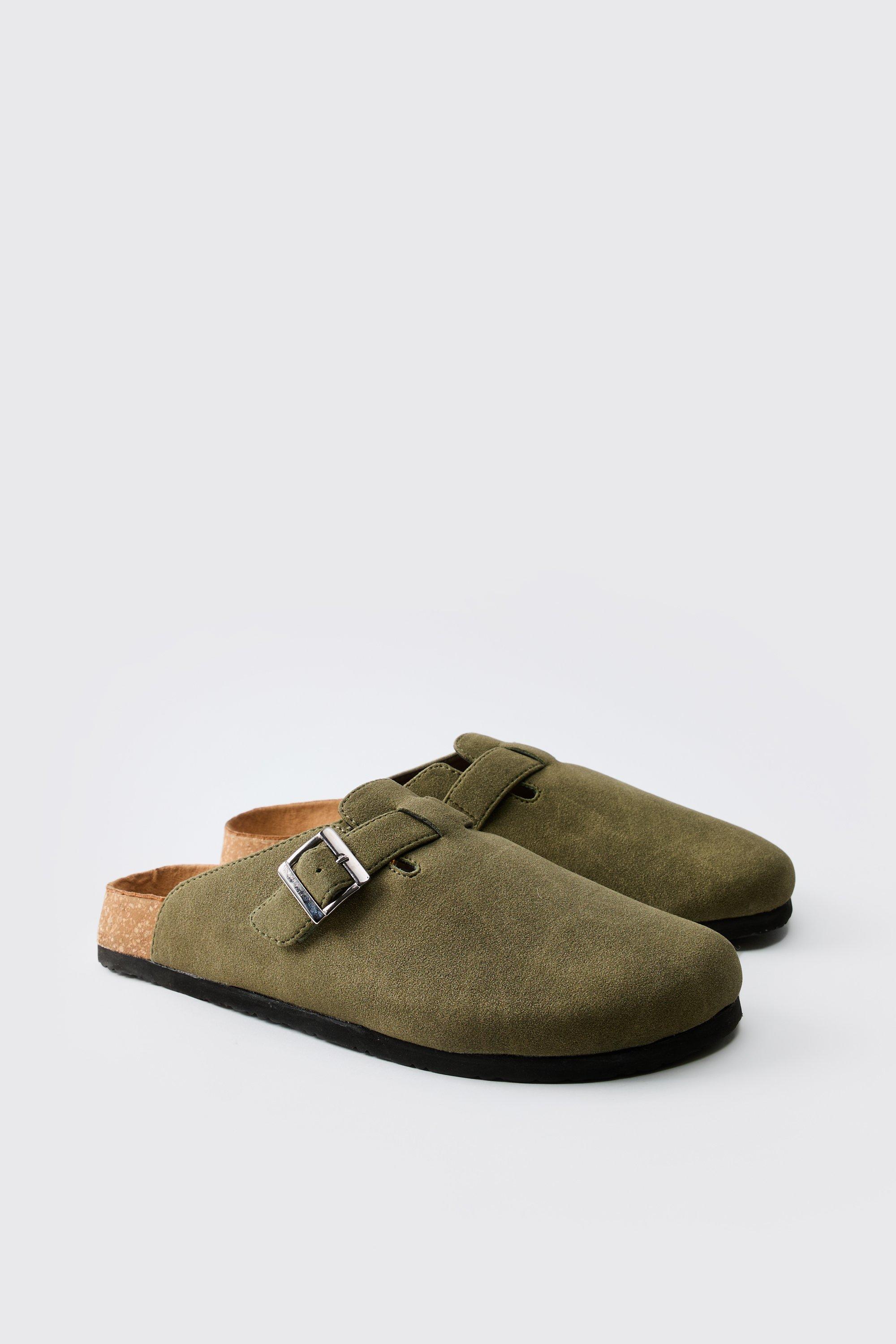 Mules in scamosciato sintetico, Verde