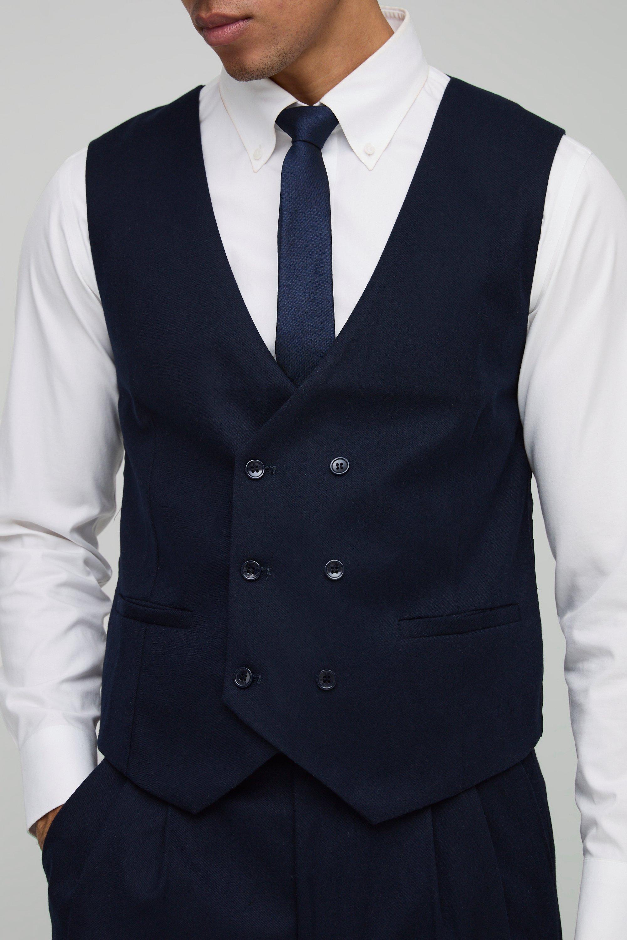 Mens Navy Slim Fit Waistcoat, Navy