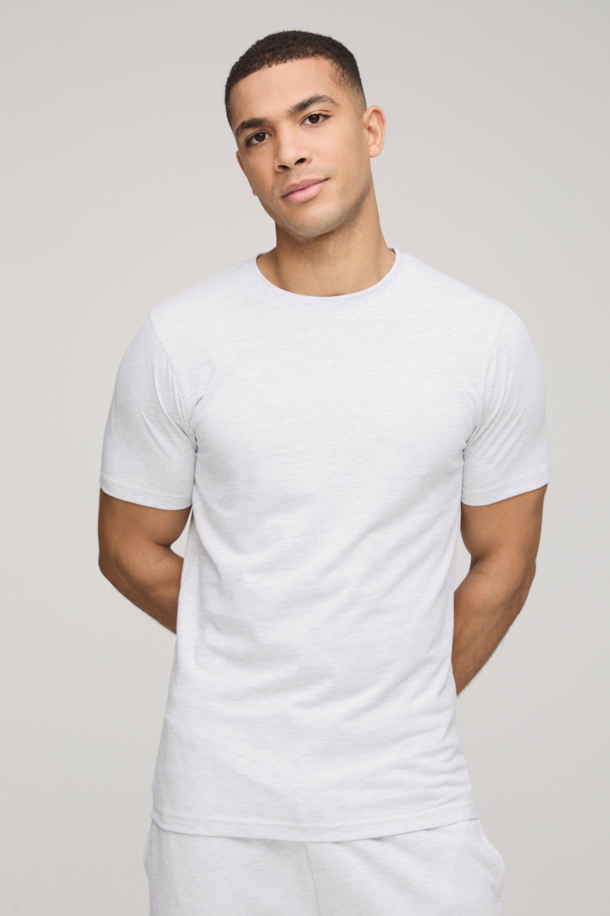 T-shirt Slim Fit Basic, Grigio