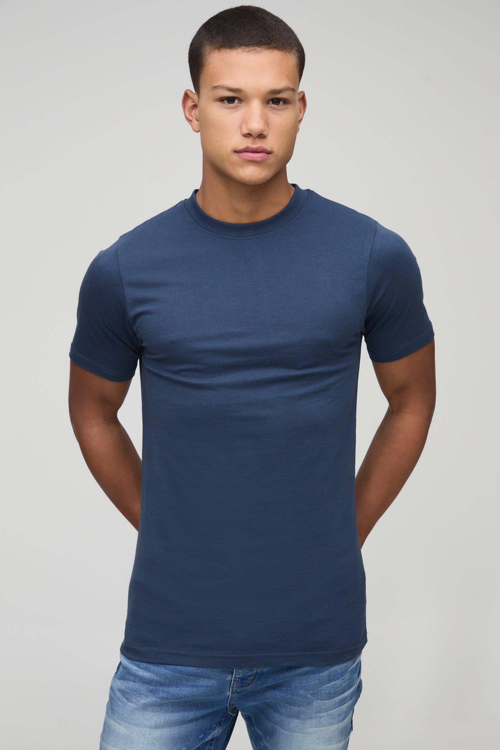 T-shirt Slim Fit Basic, Navy