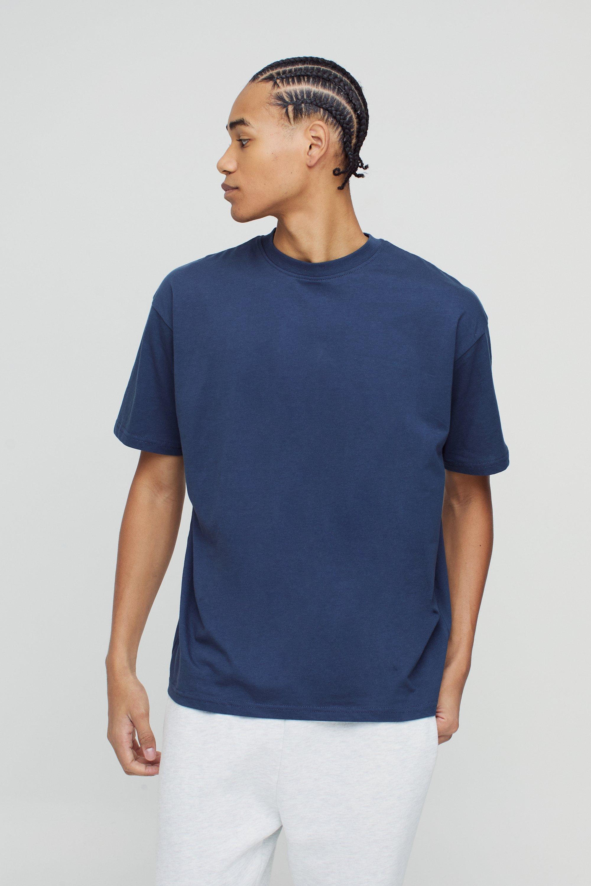 T-shirt oversize Basic a girocollo, Navy