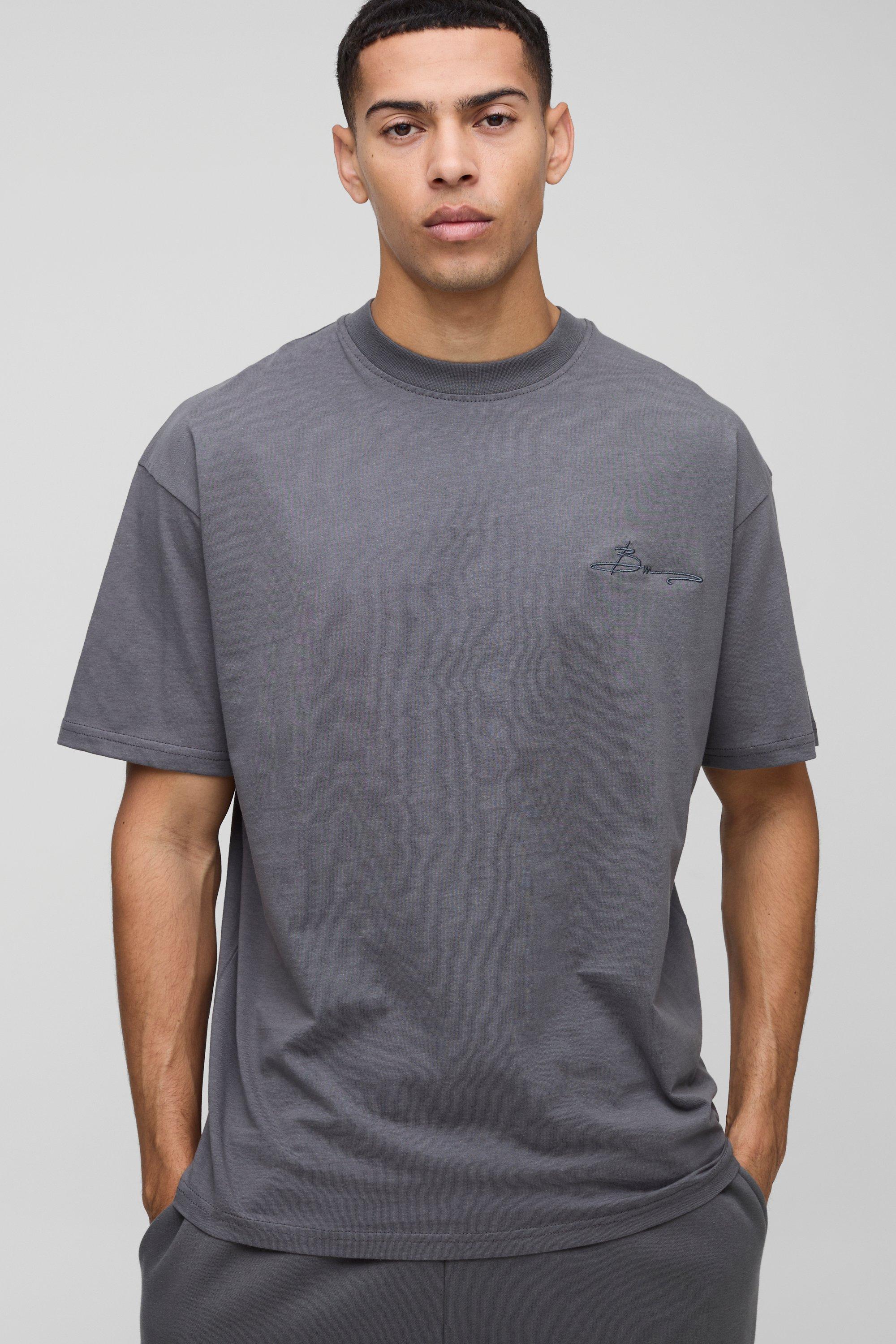 Men's Charcoal T-Shirts | boohooMAN UK