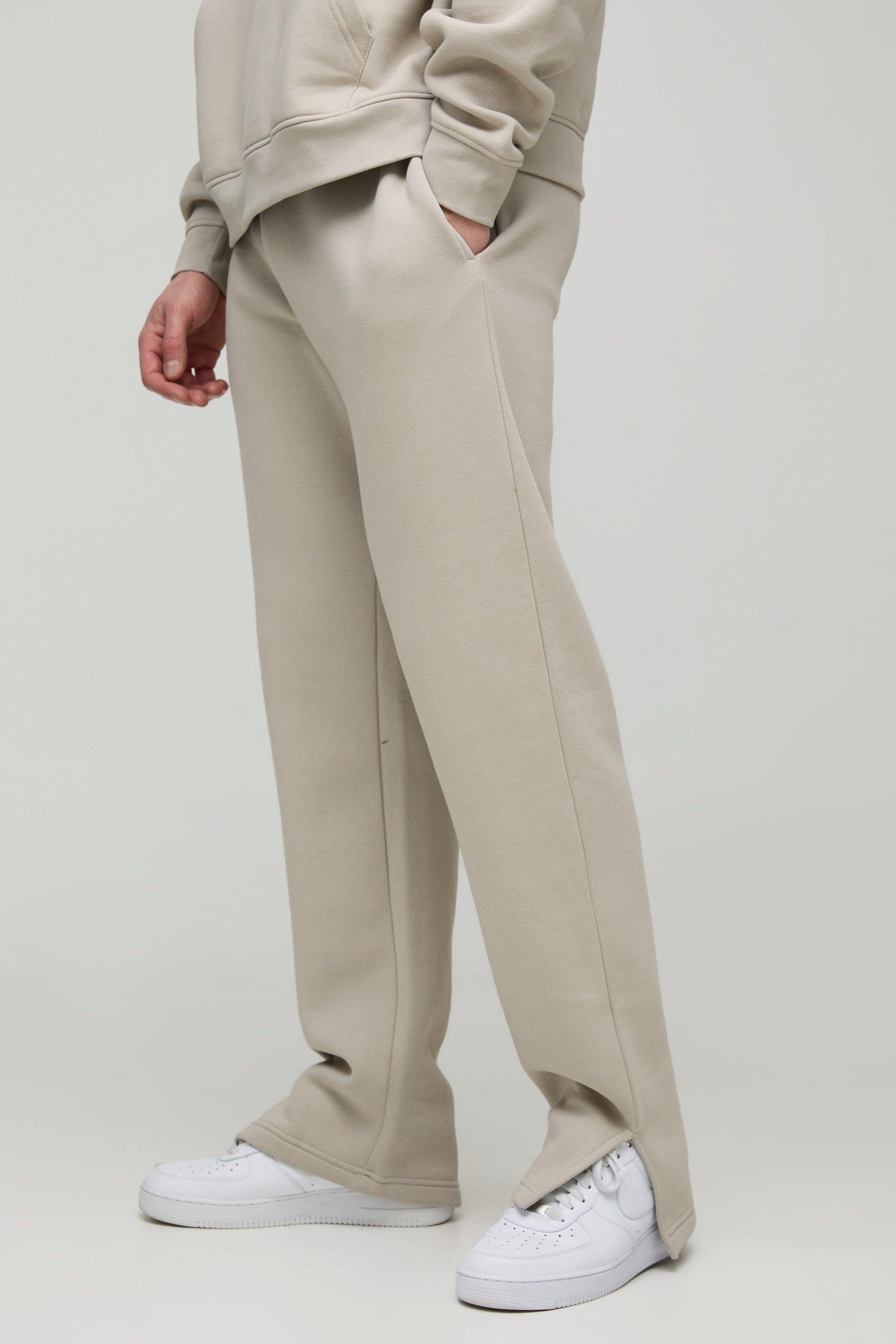 Pantaloni tuta Tall Regular Fit da 330 g/mq con spacco sul fondo, Beige