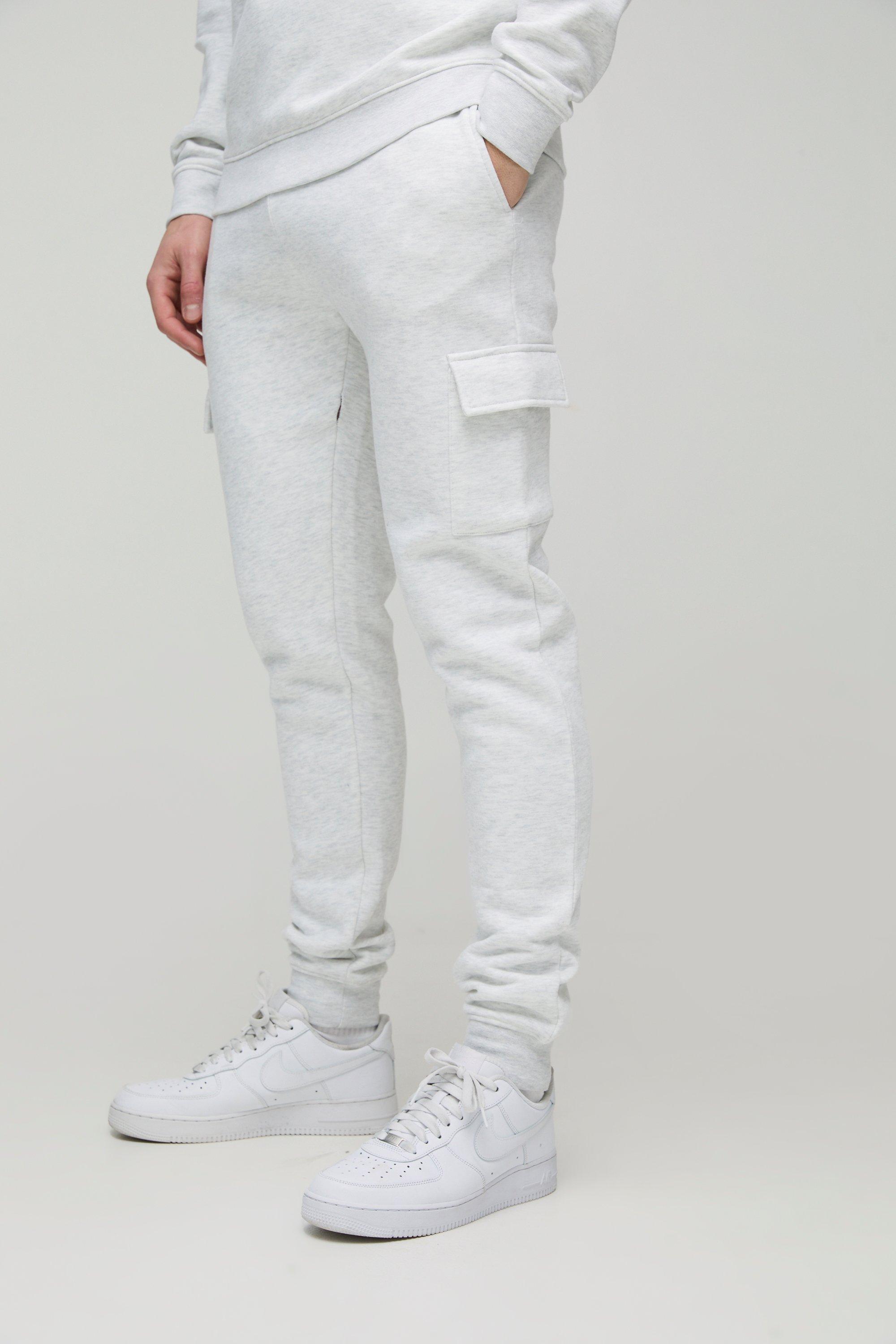Pantaloni tuta Cargo Tall Basic Skinny Fit da 330 g/mq, Grigio