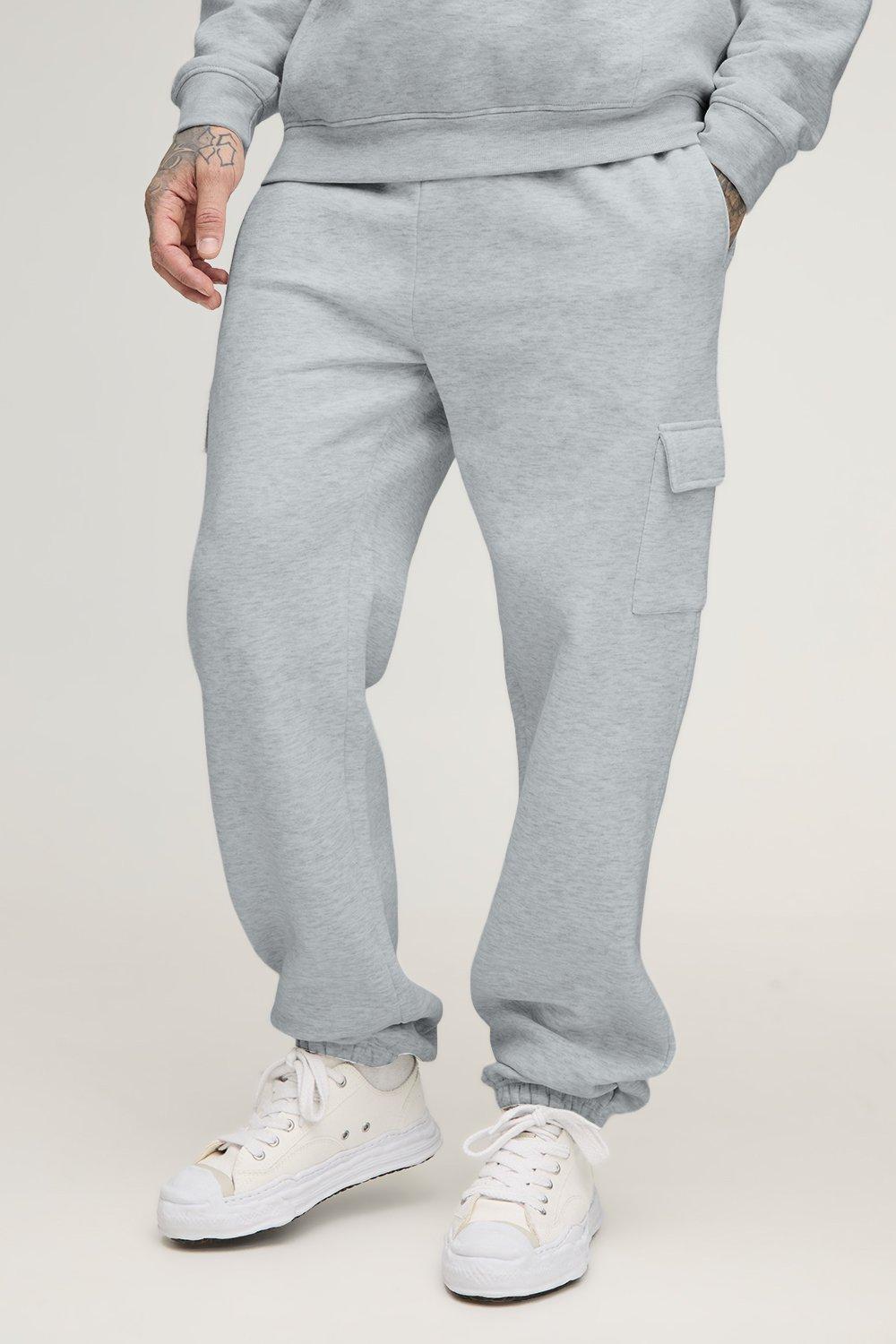 Pantaloni tuta Cargo Tall Basic rilassati da 330 g/mq, Grigio
