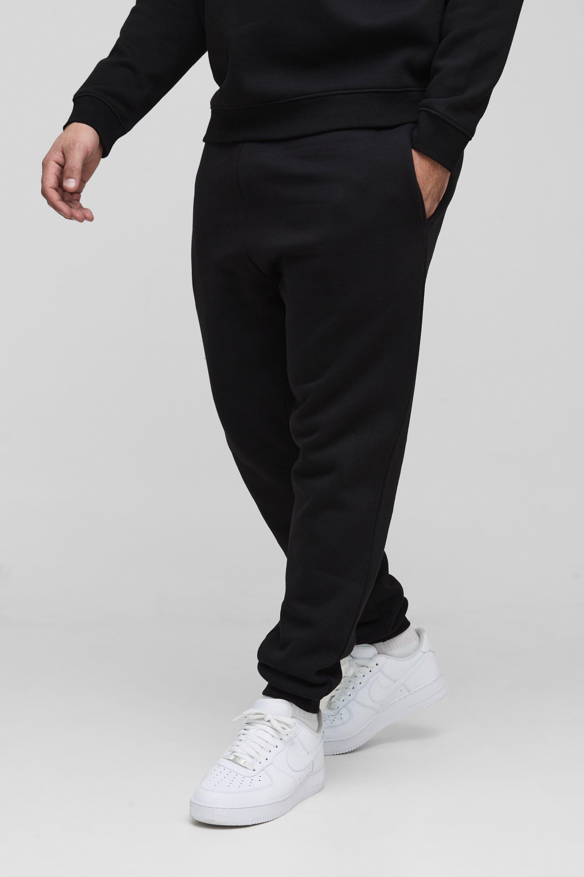 Pantaloni tuta Taglie Forti Basic Skinny Fit in 330 g/mq, Nero