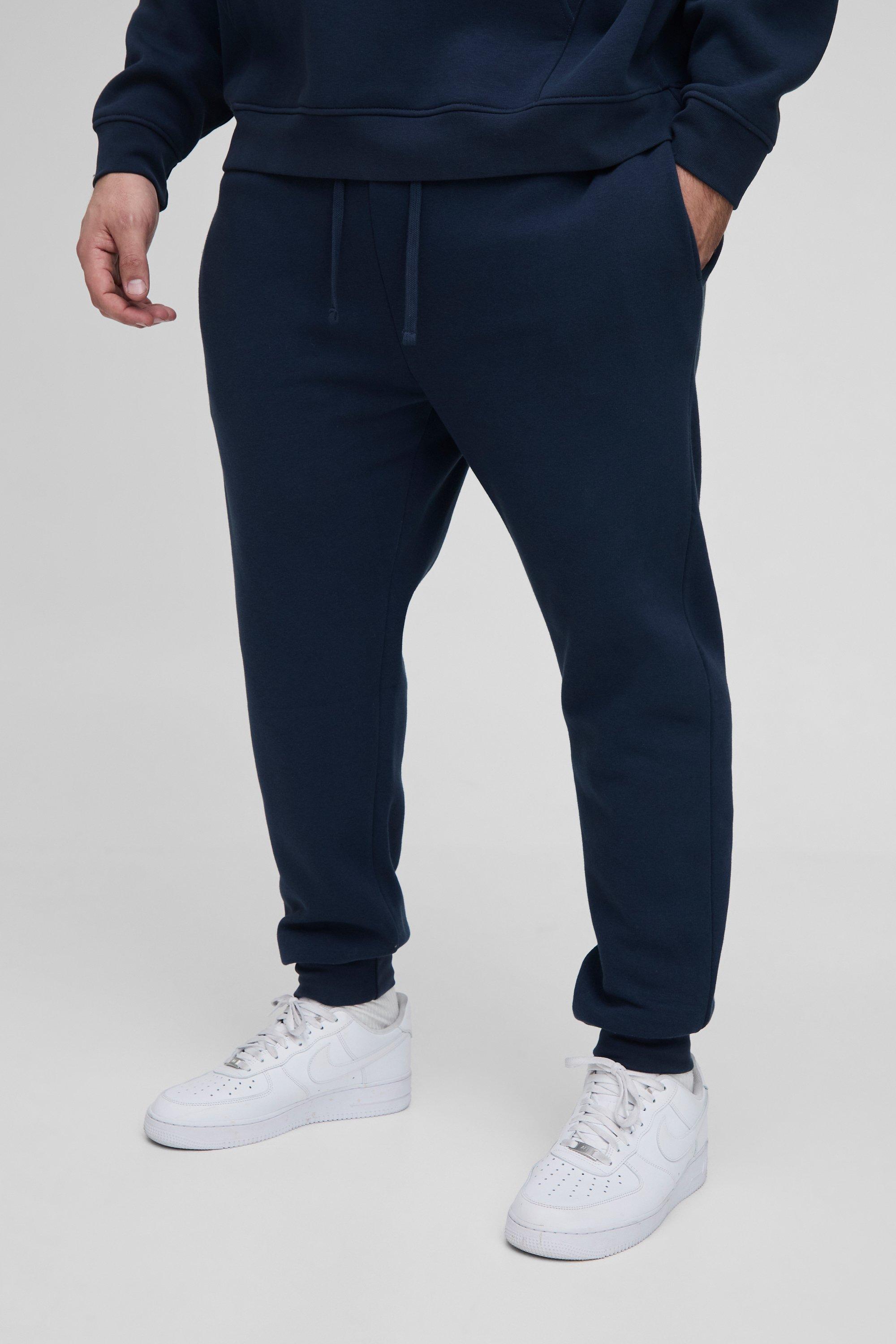 Pantaloni tuta Taglie Forti Basic Skinny Fit in 330 g/mq, Navy