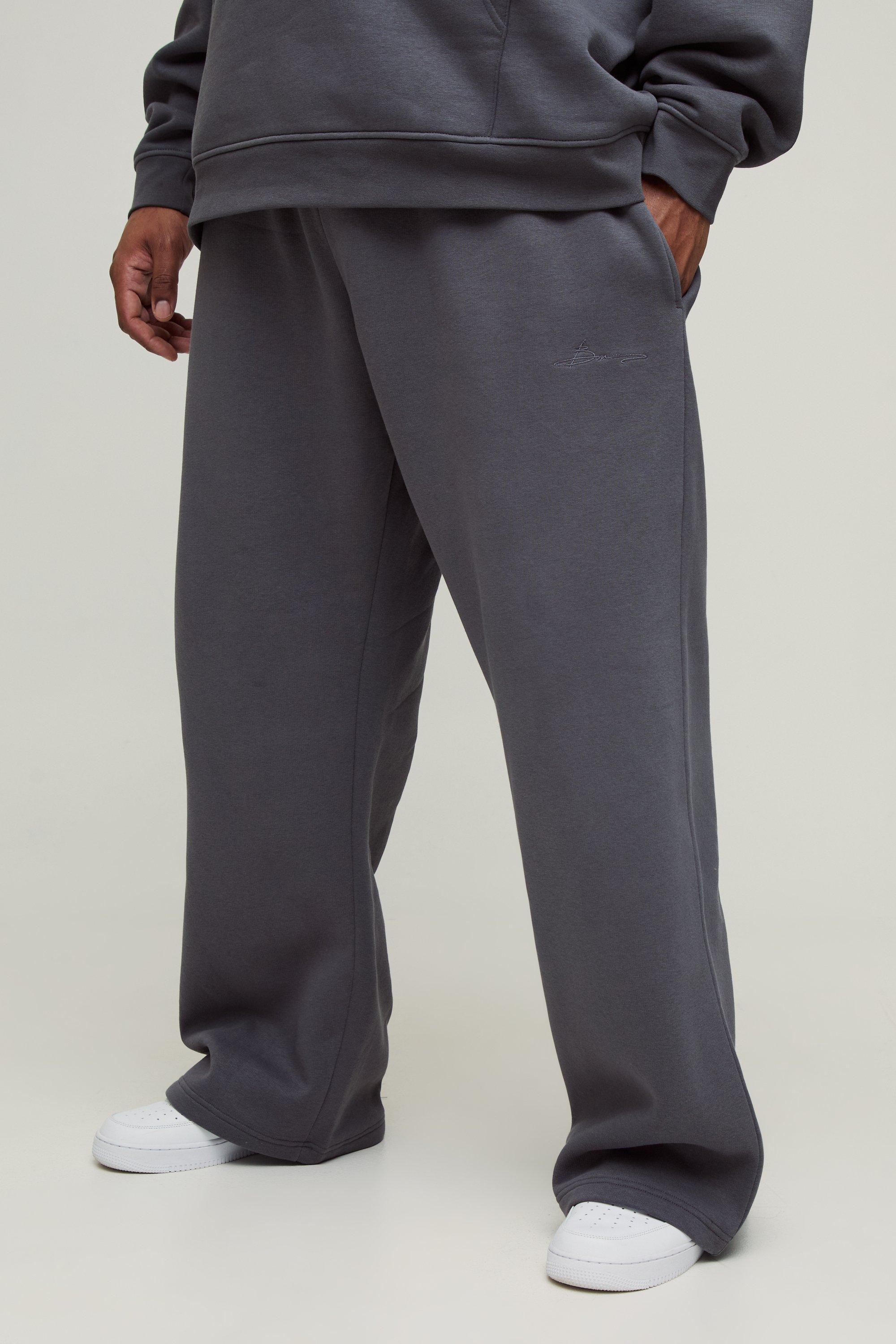 Plus 330GSM Straight Leg Basic BM Signature Jogger, Grigio