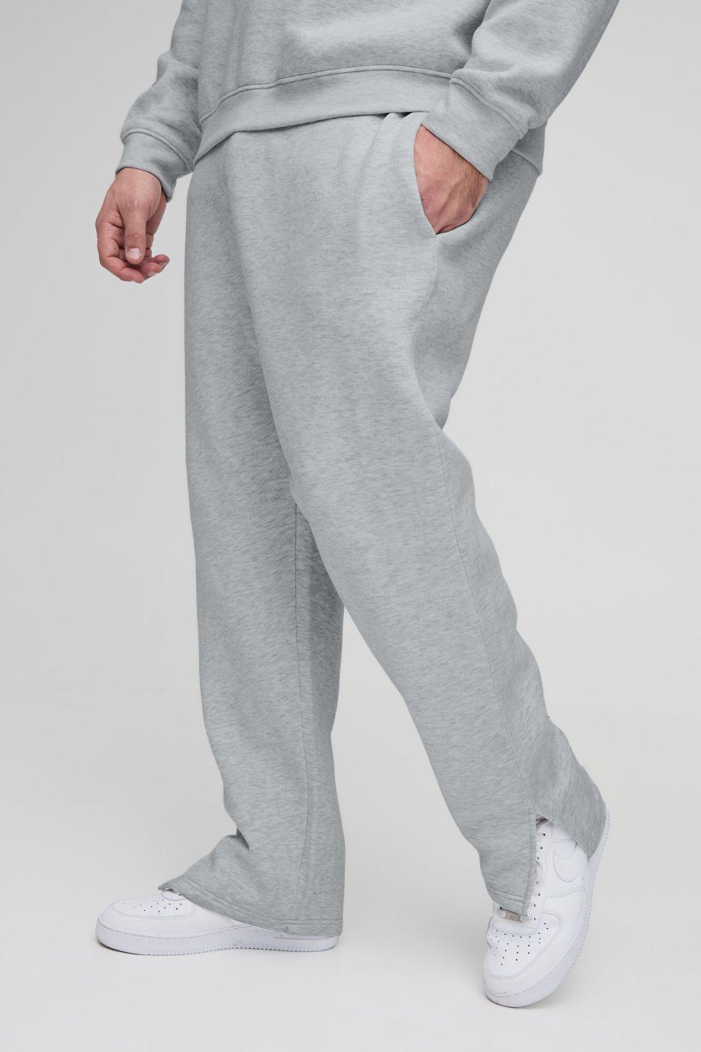 Pantaloni tuta Plus Size Regular Fit in 330 GSM con spacco sul fondo, Grigio