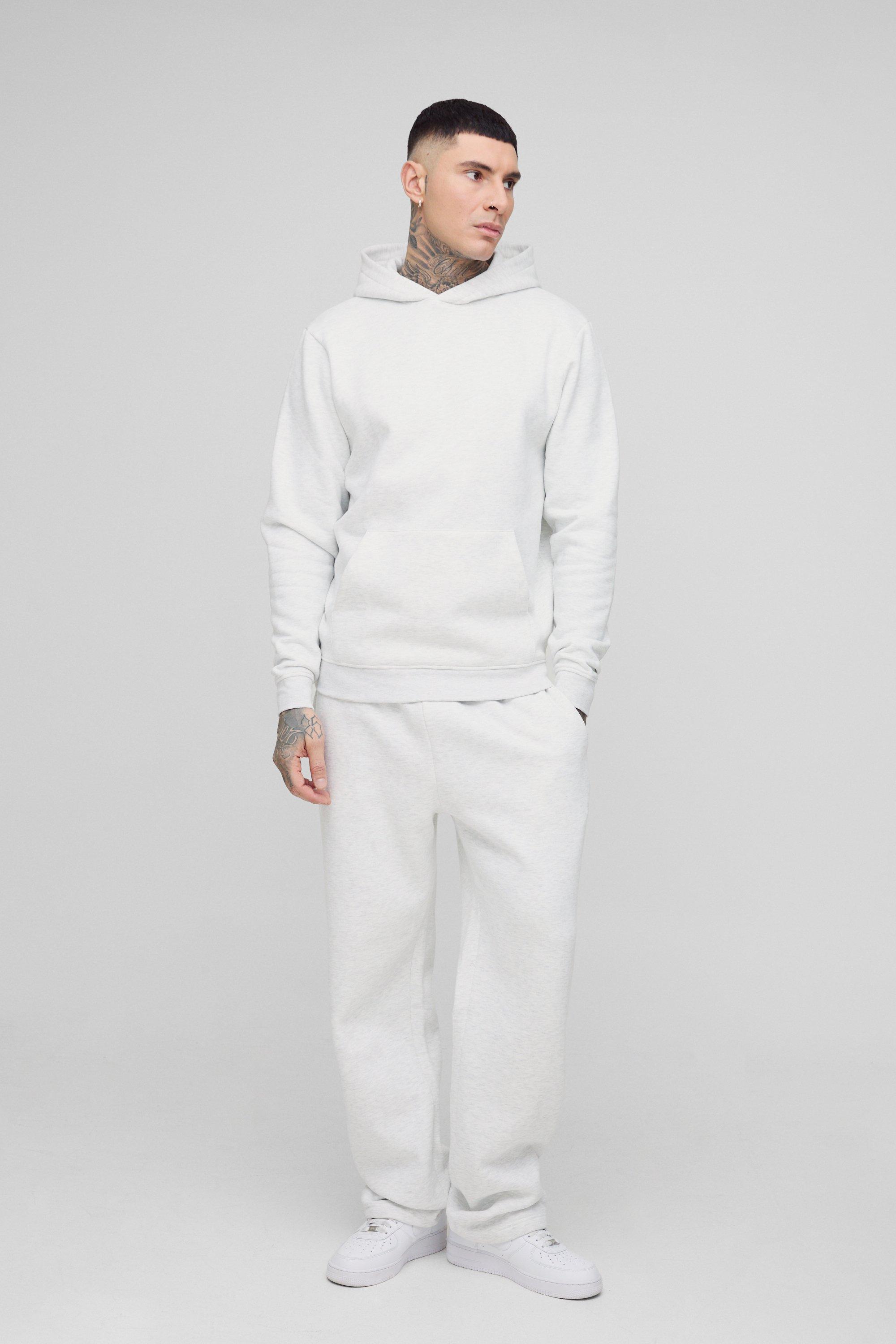 Mens Grey Tall 330GSM Over The Head Regular Fit Basic Hoodie, Grey