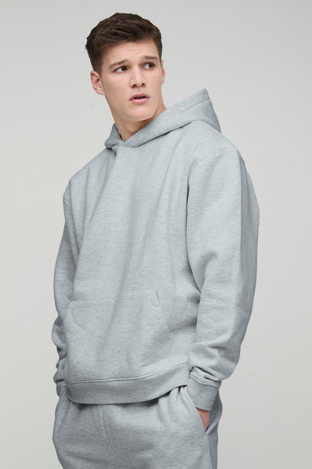 Felpa Tall squadrata oversize Basic da 330 g/mq con cappuccio, Grigio