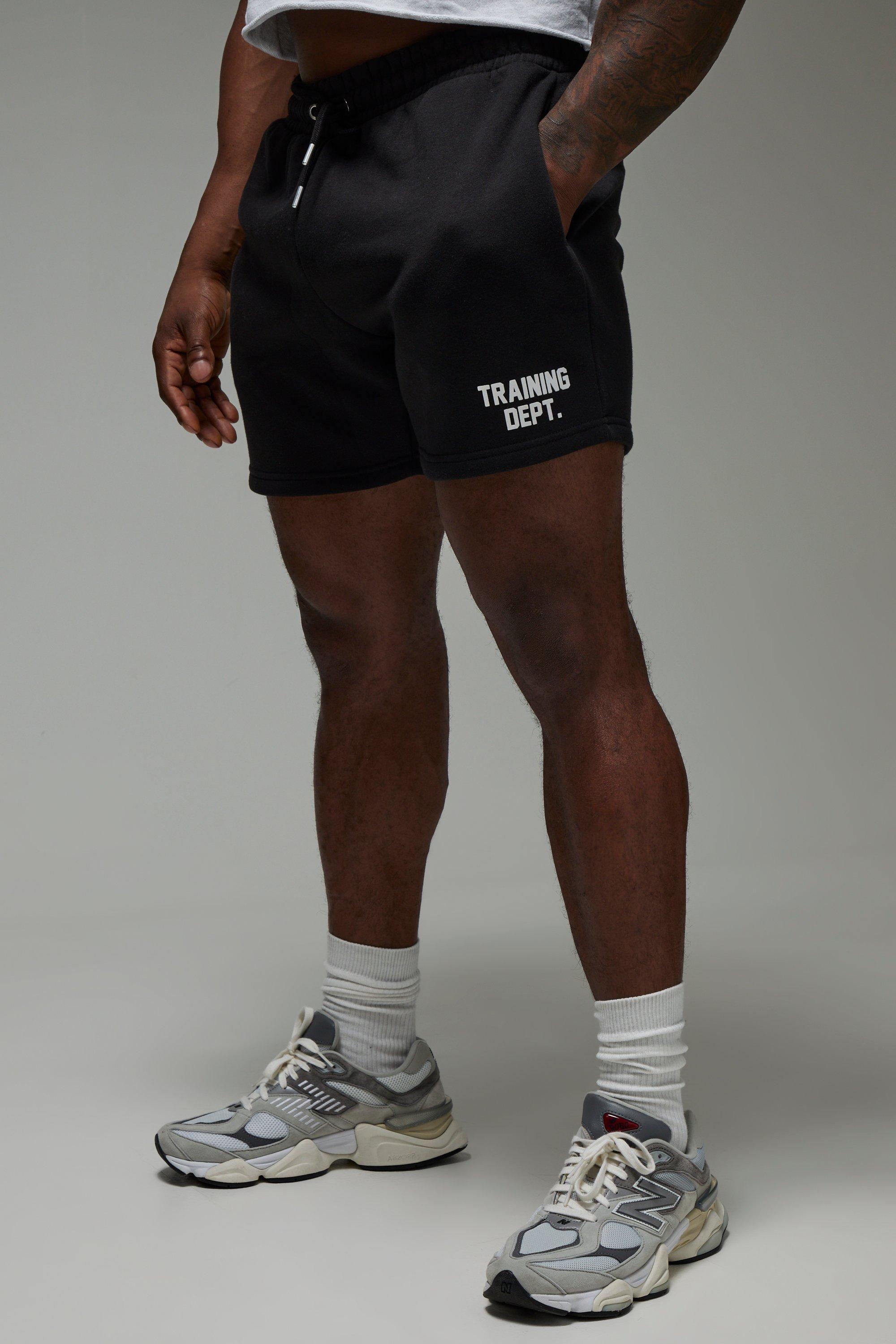 Mens Black Man Active Training Dept. 5inch Jersey Shorts, Black