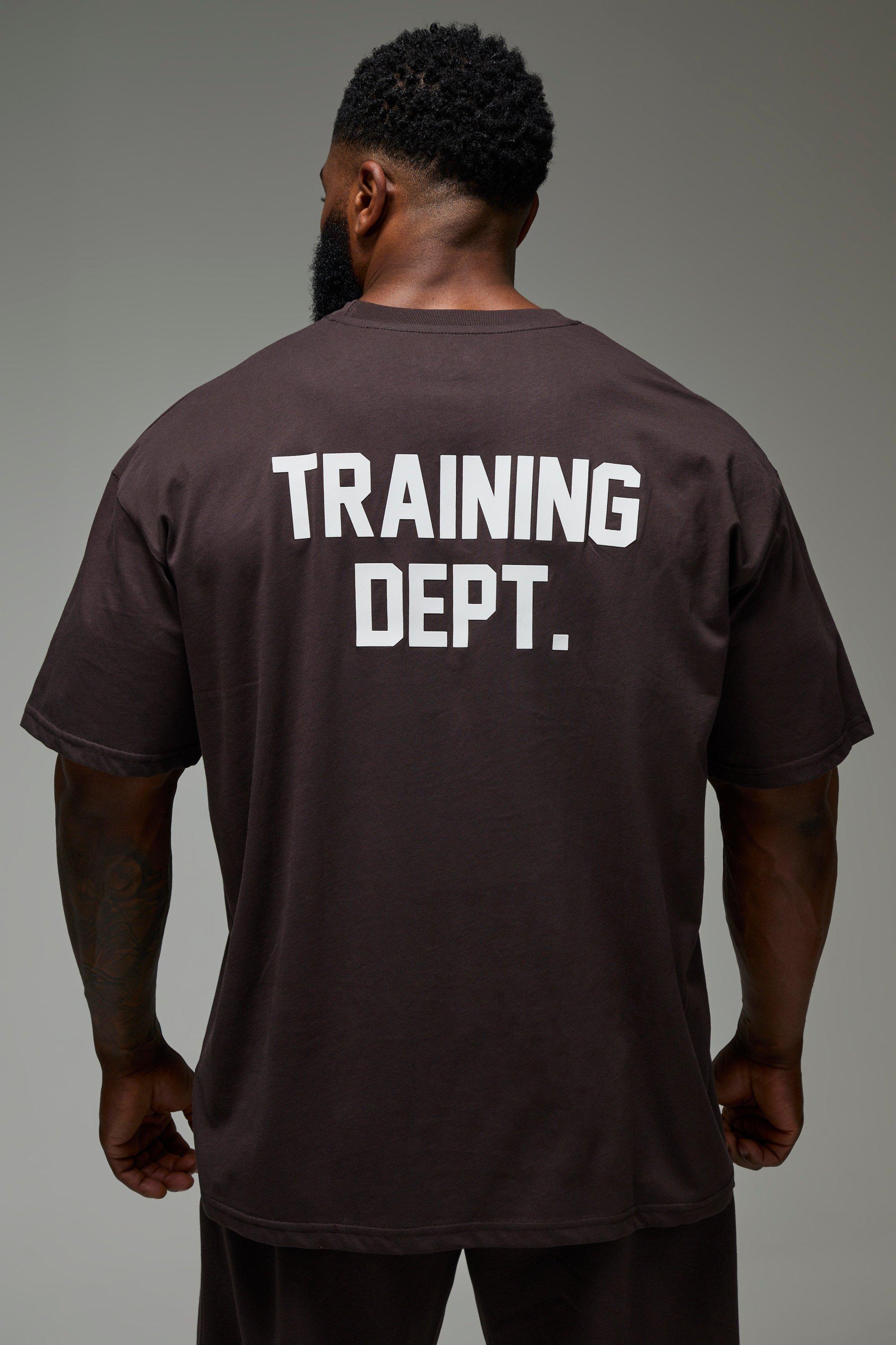 Mens Brown Man Active Training Dept. Oversized T-shirt, Brown