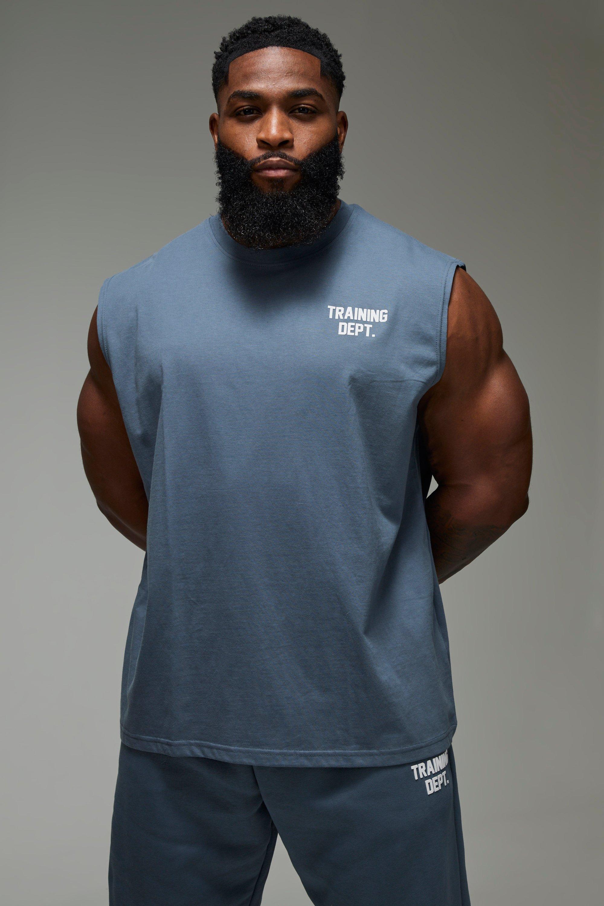 Mens Blue Man Active Training Dept. Oversized vest, Blue